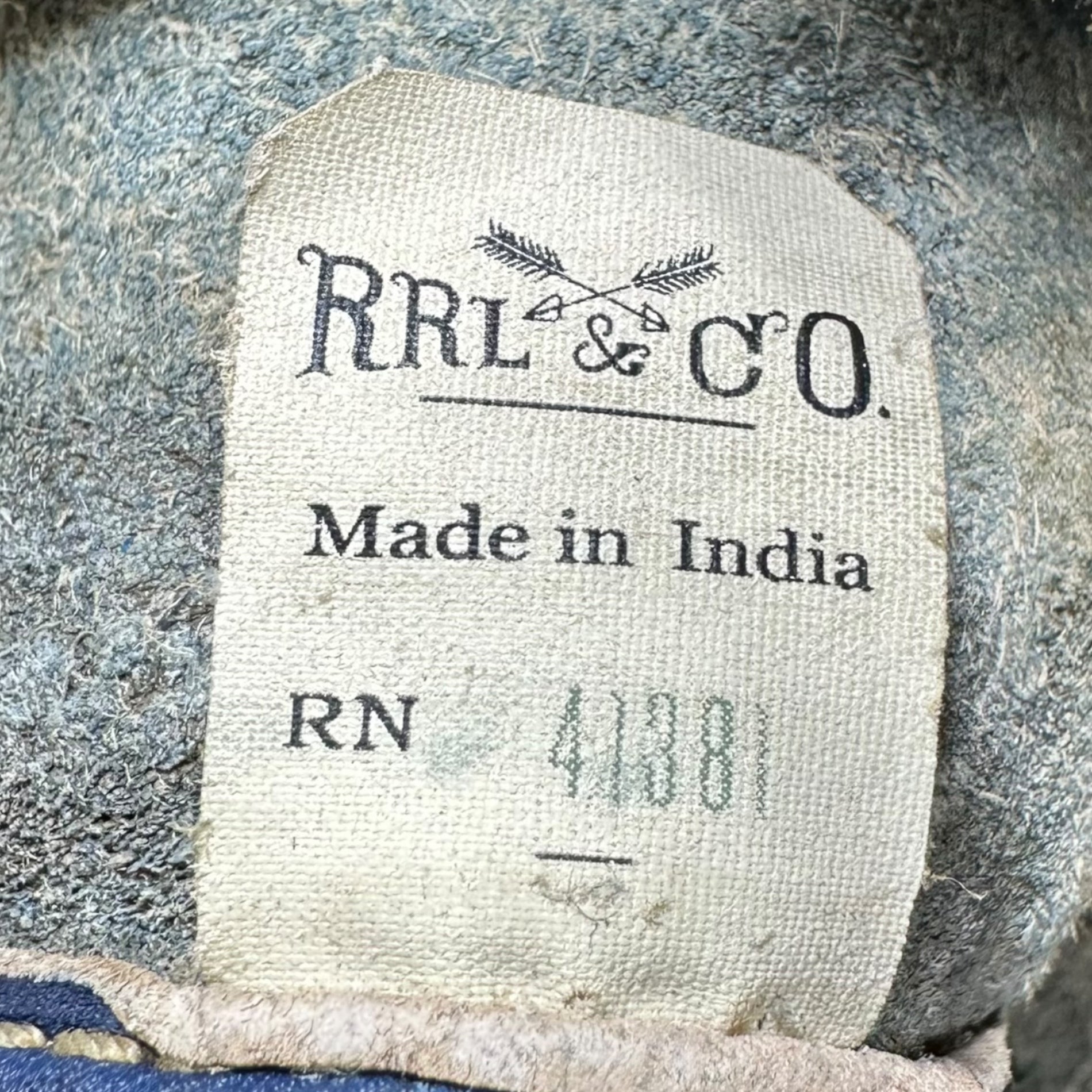 RRL(ダブルアールエル) Indigo-dyed Leather Backpack インディゴ染め