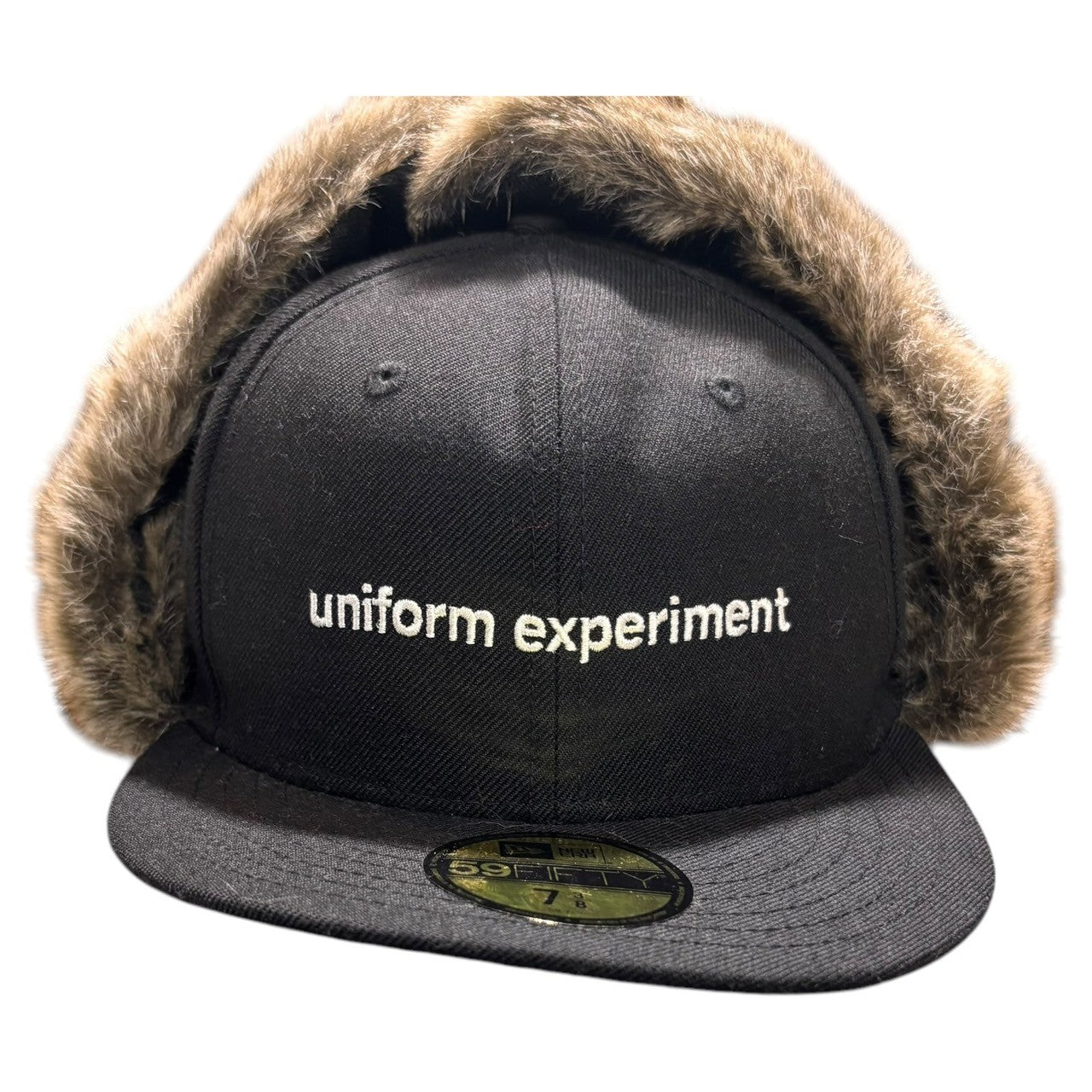 NEW ERA×uniform experiment(ニューエラ×ユニフォームエクスペリメント) 59 FIFTY TRAPPER CAP ファー フライト キャップ 7 3/8 ブラック コラボ