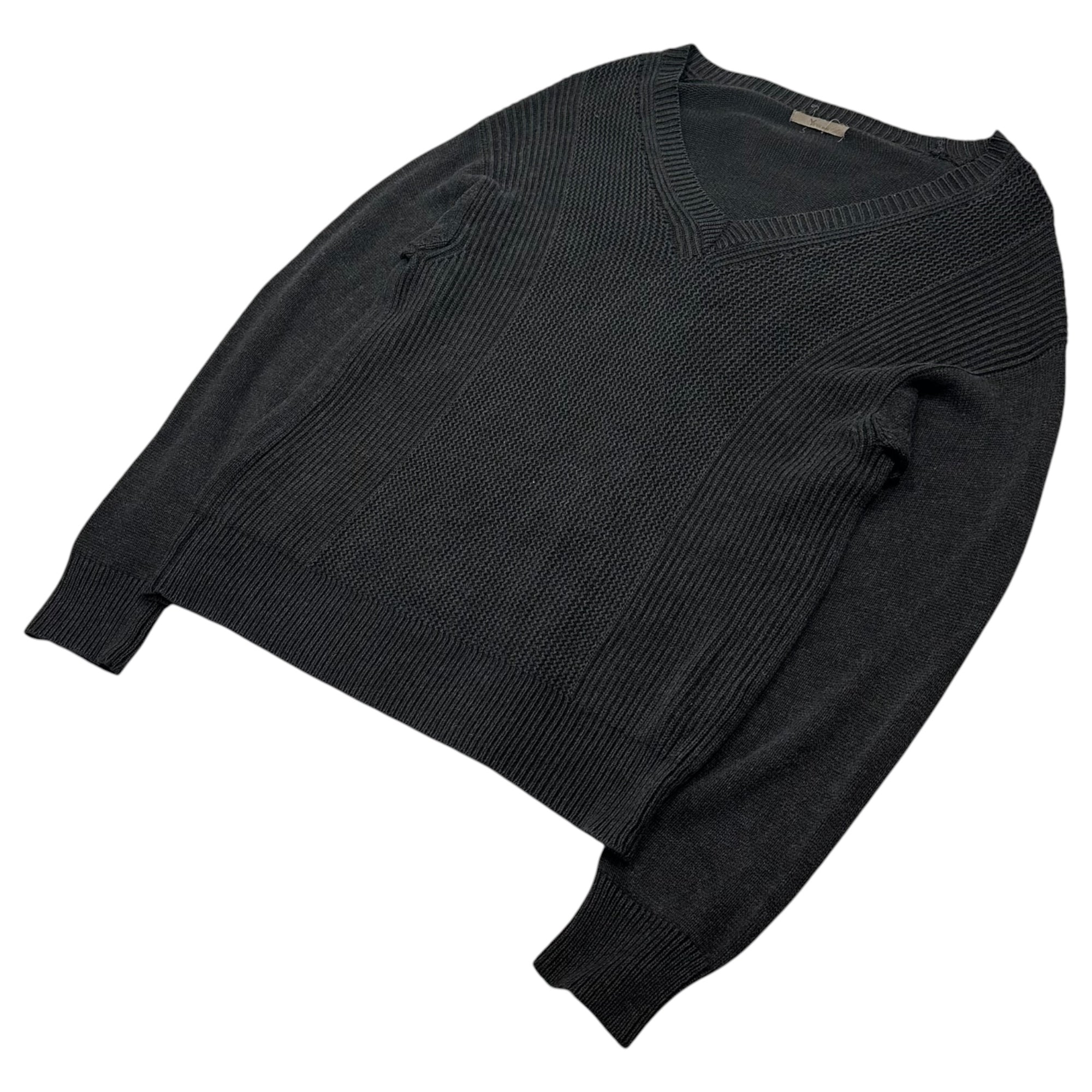 Y's for men(ワイズフォーメン) 1980's~1990's V-Neck L/S Cotton Knit Vネック 長袖 コットン ニット 表記消(FREE) グレー 80年代～90年代 ヴィンテージ