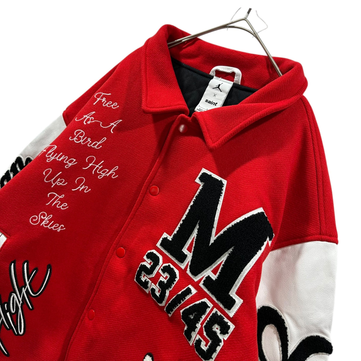 Nike Jordan x SAINT Mxxxxxx(ジョーダン × セントマイケル) 26SS M J SM Varsity Jacket Red/White マイケル ジョーダン ヴァーシティ ジャケット スタジャン SM-MK8-0000-J08 L レッド×ホワイト