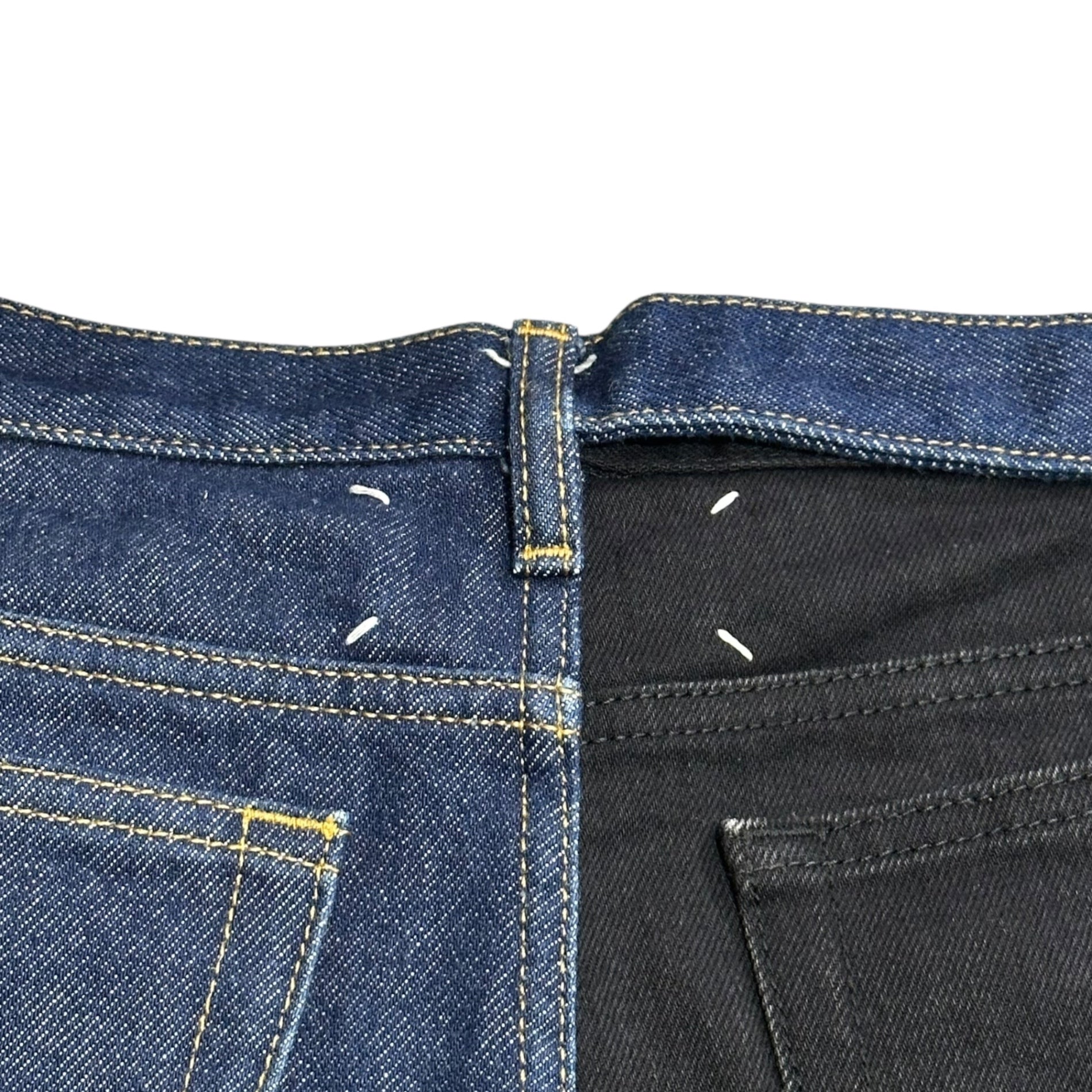 MAISON MARGIELA(メゾンマルジェラ) 19AW Two-Tone Straight Denim Pants バイカラー ストレート デニム パンツ S30LA0138 28 インディゴ×ブラック