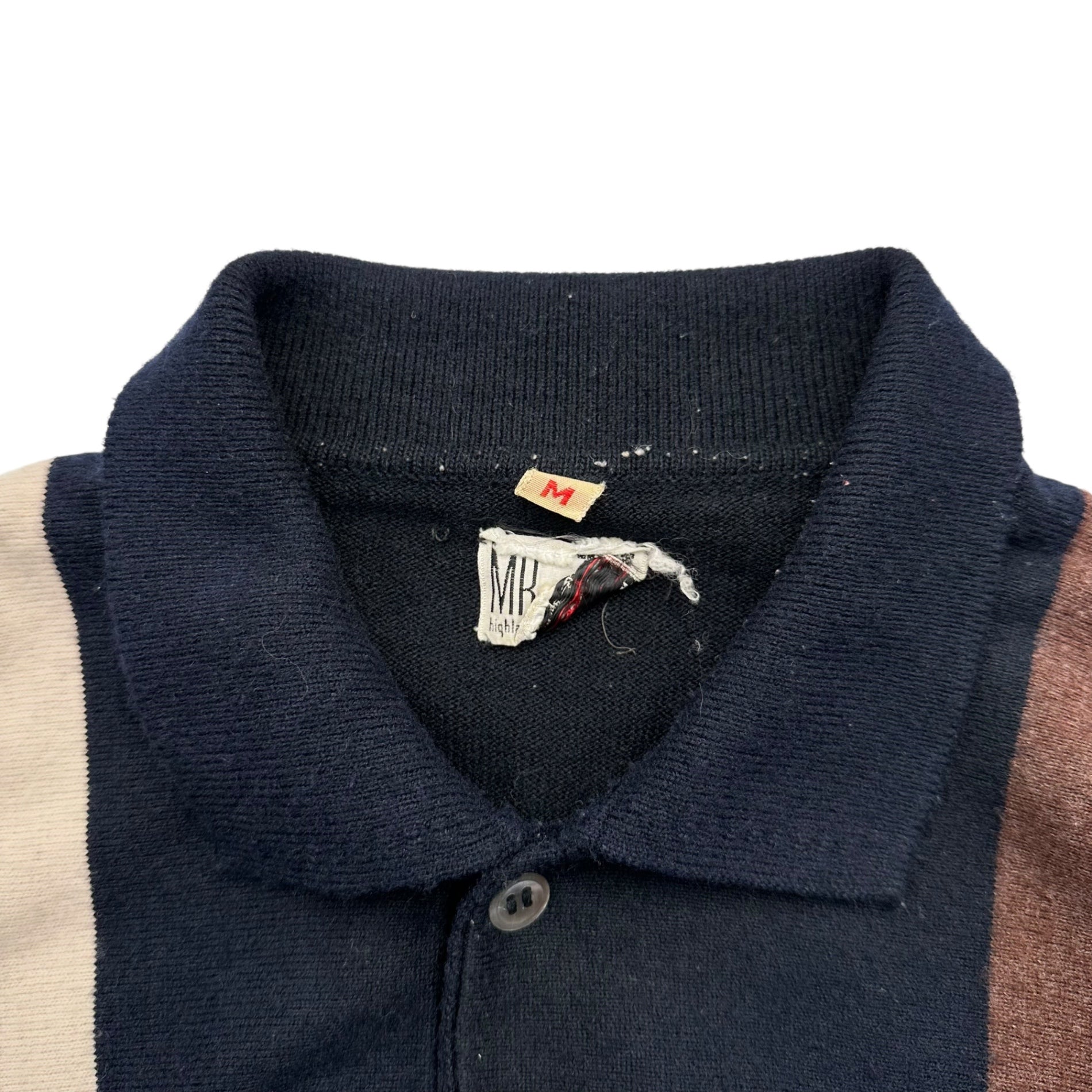Mr. divine(ミスターディバイン) 60's Striped Knit Polo Shirt ストライプ ニット ポロ シャツ M ネイビー 推定60年代 ヴィンテージ