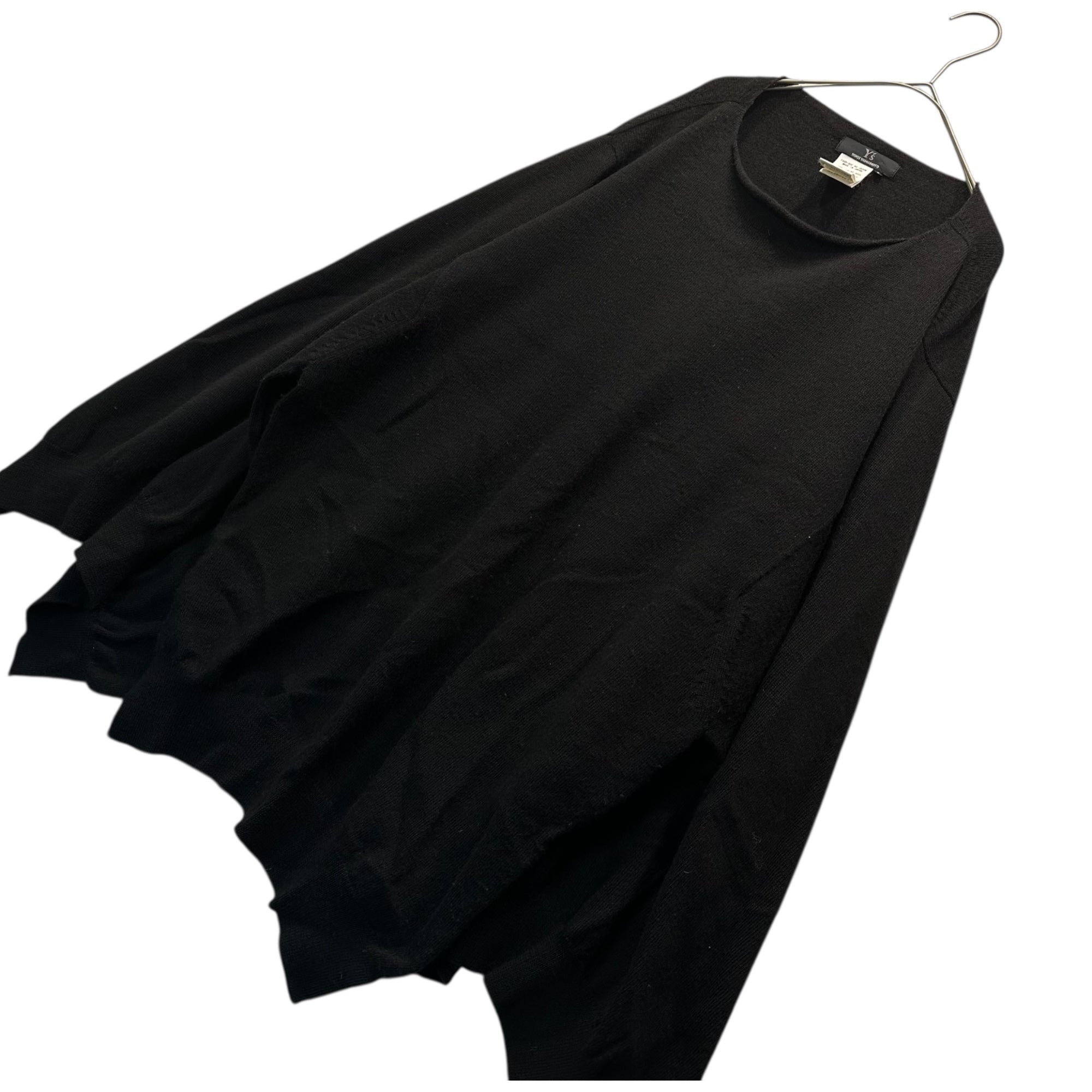 Y's(ワイズ) 03AW Kimono Slit Sleeve Boat Neck Wool Knit 着物 スリット スリーブ ボートネック ウール ニット YU-K12-188 3 ブラック 00's