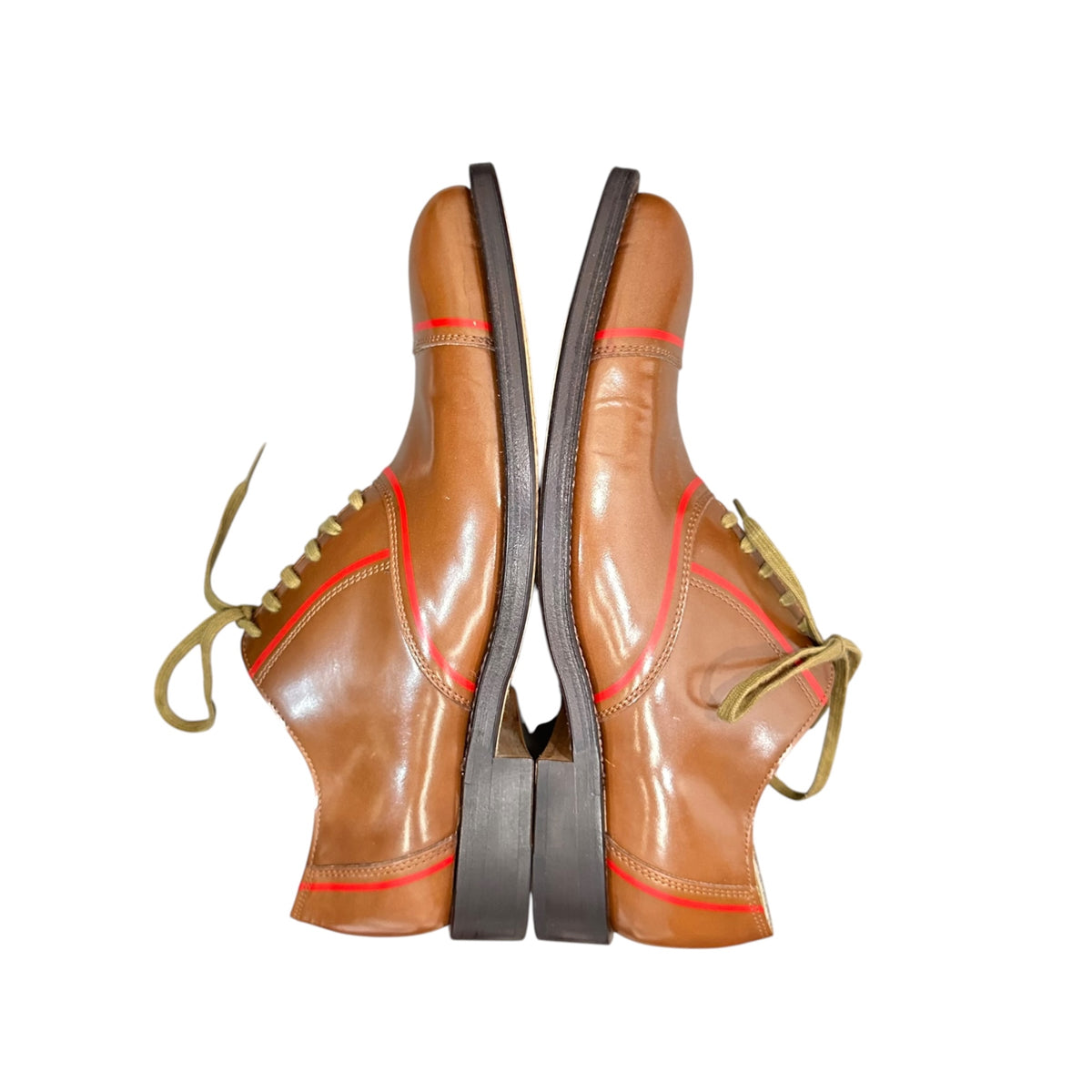COMME des GARCONS HOMME PLUS(コムデギャルソンオムプリュス) 2000AW ”Docking Rock” Line dress shoes ドッキングロック ドレス シューズ PK-04102 25cm ブラウン×レッド 00's 革靴