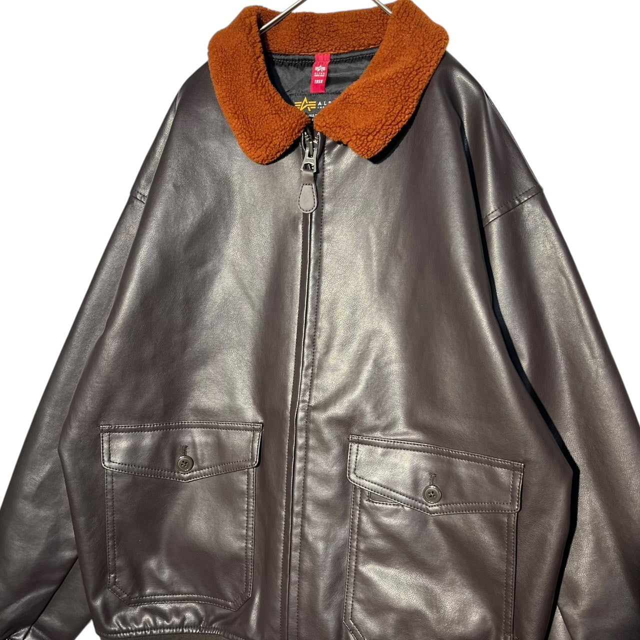 ALPHA INDUSTRIES(アルファ インダストリーズ) faux leather blouson フェイク レザー ブルゾン ジャケット 合皮 TA1549-068 M ブルゾン