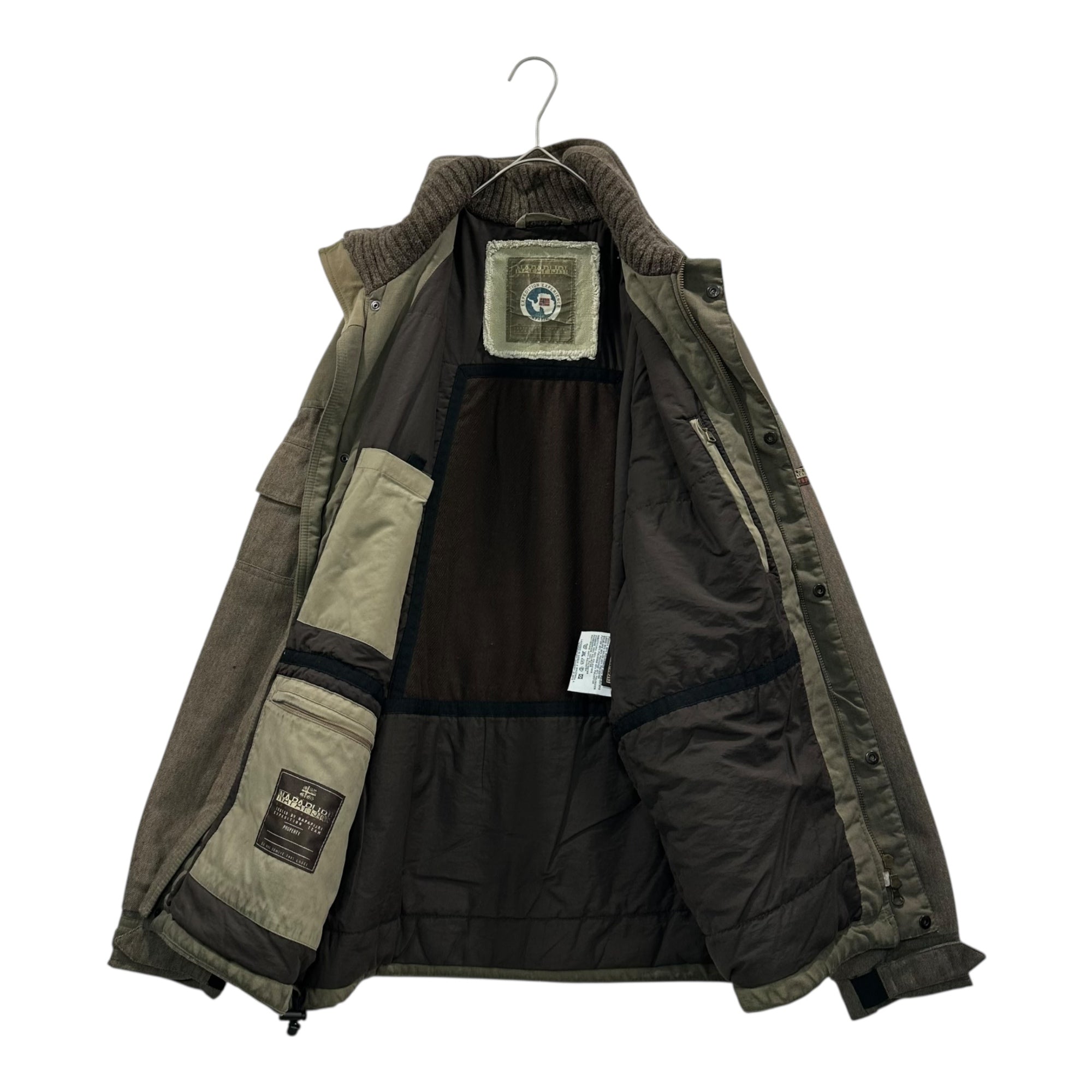 NAPAPIJRI(ナパピリ) 90's Waist Buckle Padded Jacket ウエスト バックル パテッド ジャケット M ベージュ 90年代 ヴィンテージ