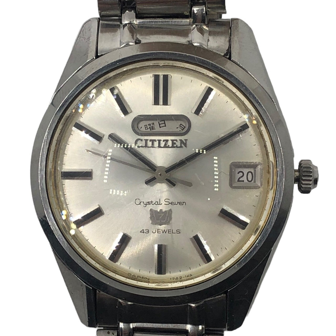 CITIZEN(シチズン) 60's Crystal Seven 43 JEWELS クリスタル セブン 81000059 シルバー 石 腕時計 ウォッチ 1968年製造モデル 60年代