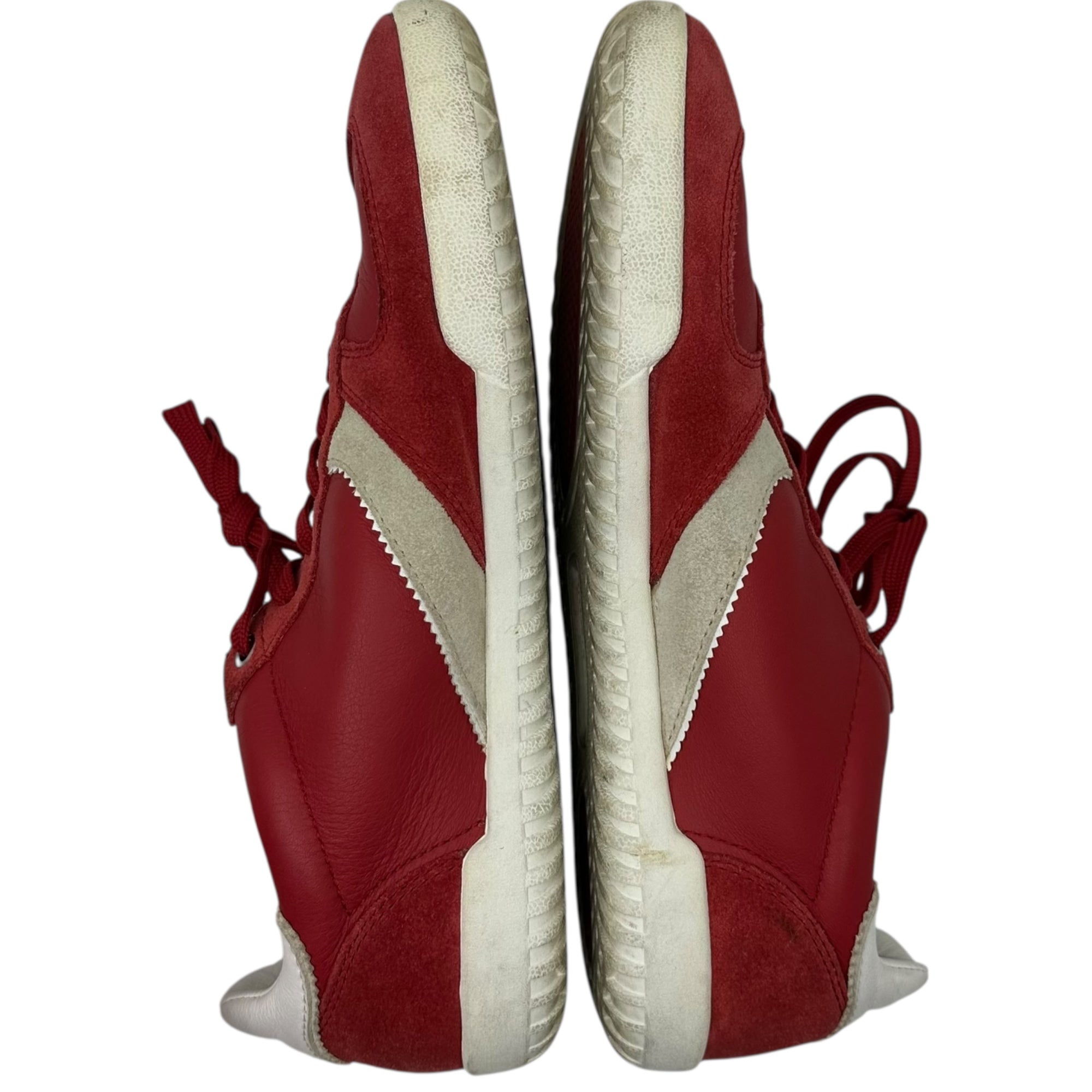 DOLCE&GABBANA(ドルチェ&ガッバーナドルガバ) Suede Leather Low-Cut Sneakers スウェード レザー ローカット スニーカー 7.5(26.5cm程度) レッド×ホワイト