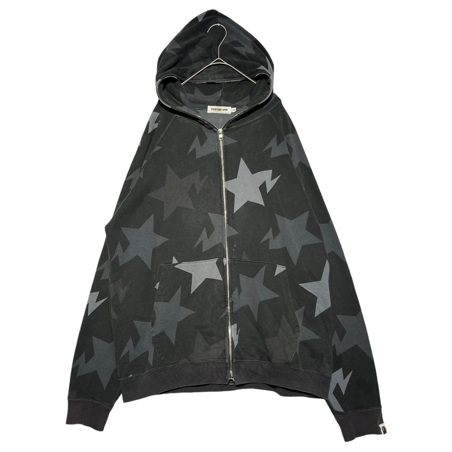 A BATHING APE(アベイシングエイプ) 00's BAPESTA ZIP HOODY ベイプスタ ジップ フーディ パーカー L ブラック×グレー