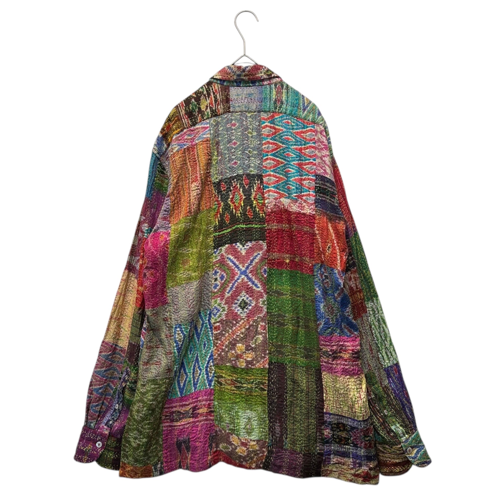 PERIOD FEATURES(ピリオドフィーチャーズ) Sashiko Silk Patchwork Shirt 刺し子 シルク パッチワーク シャツ J22022-3 表記無(FREE) マルチ