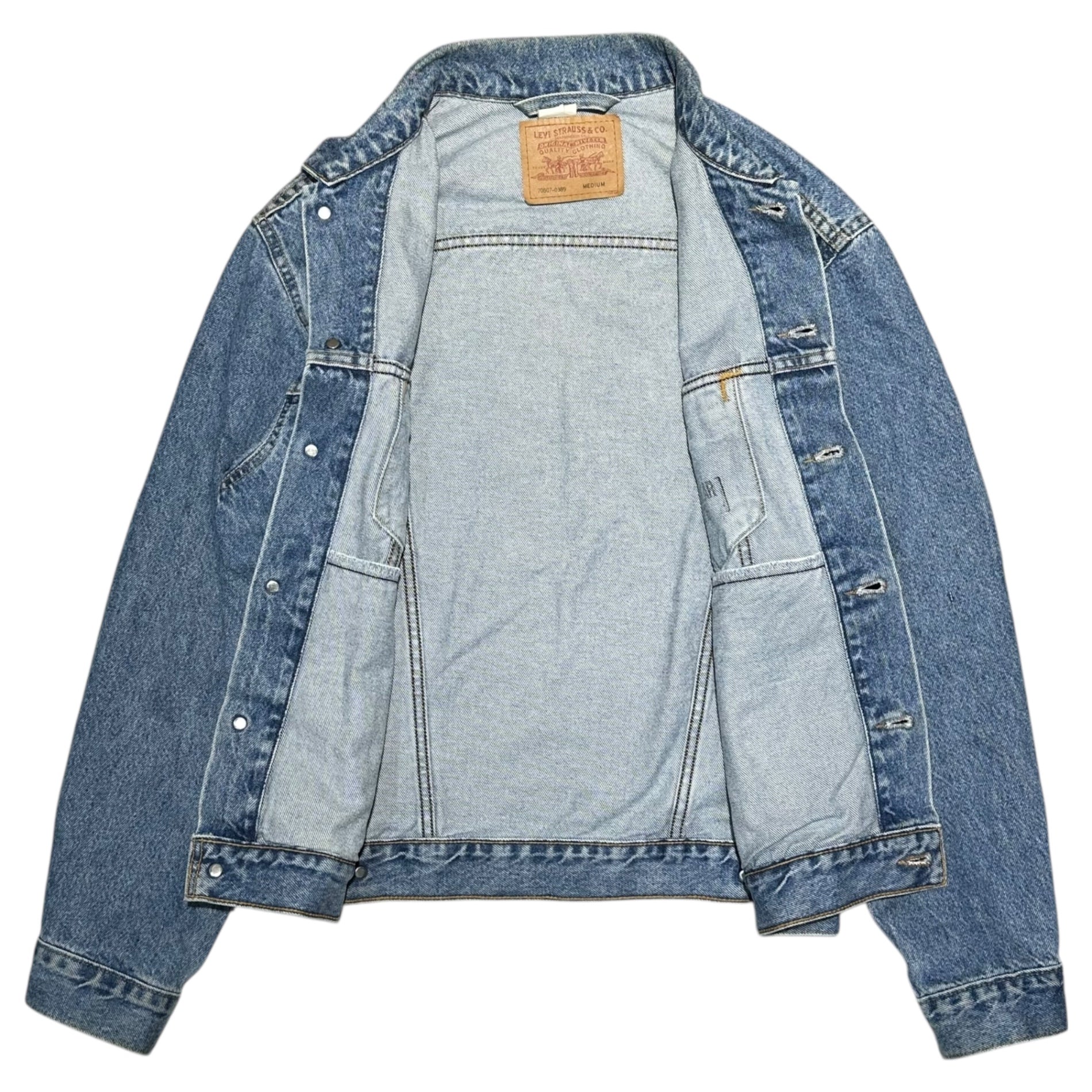 Levi's(リーバイス) 90's 70507 USA made Denim Trucker Jacket デニム トラッカー ジャケット 70507-0389 M ライトインディゴ USA製 ヴィンテージ 古着