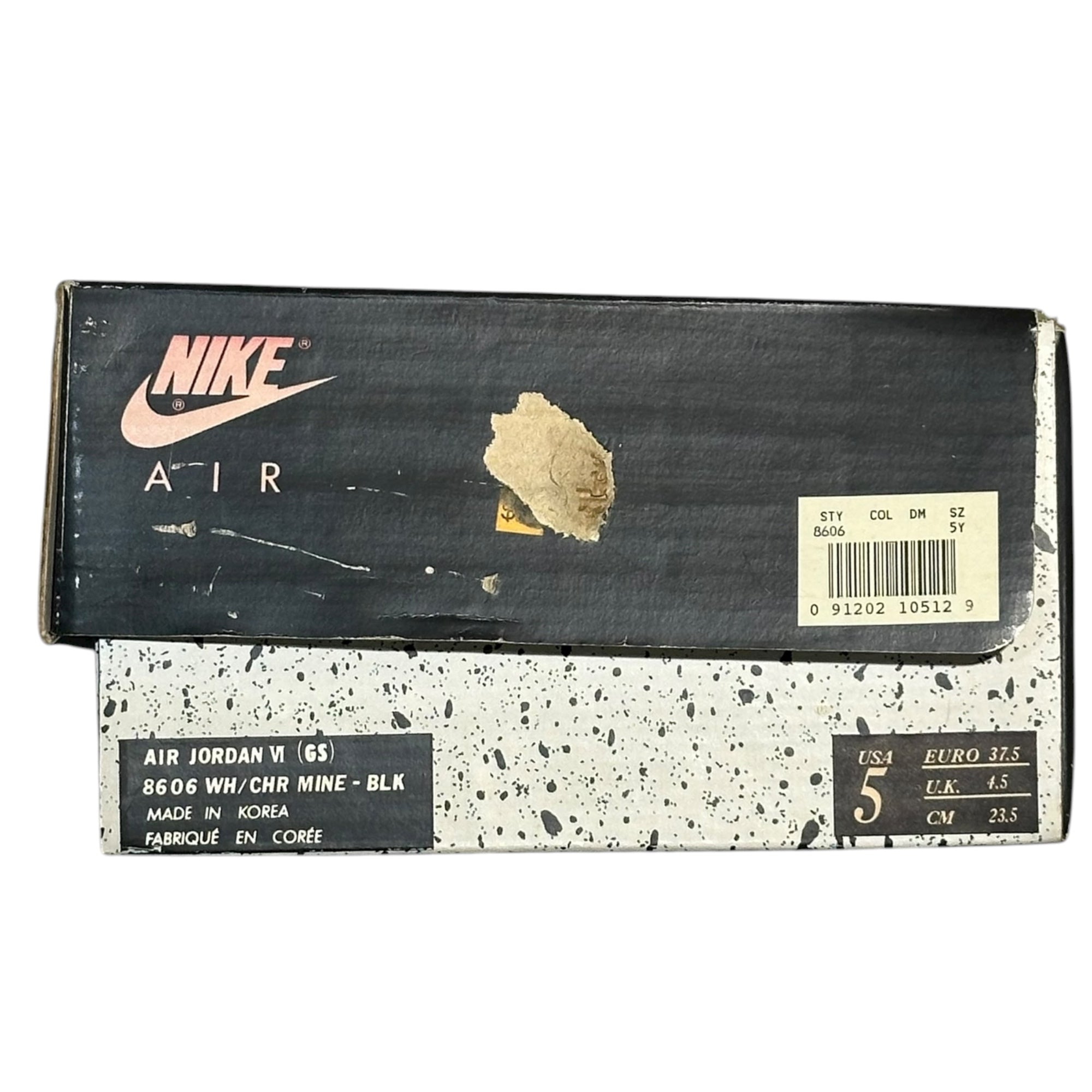 NIKE(ナイキ) 1991 AIR JORDAN 6 (GS) ”Carmine” エアジョーダン 6 ガールズ カーマイン 8606 US 5Y(23.5cm) ホワイト×レッド 90's 90年代 ヴインテージ スニーカー