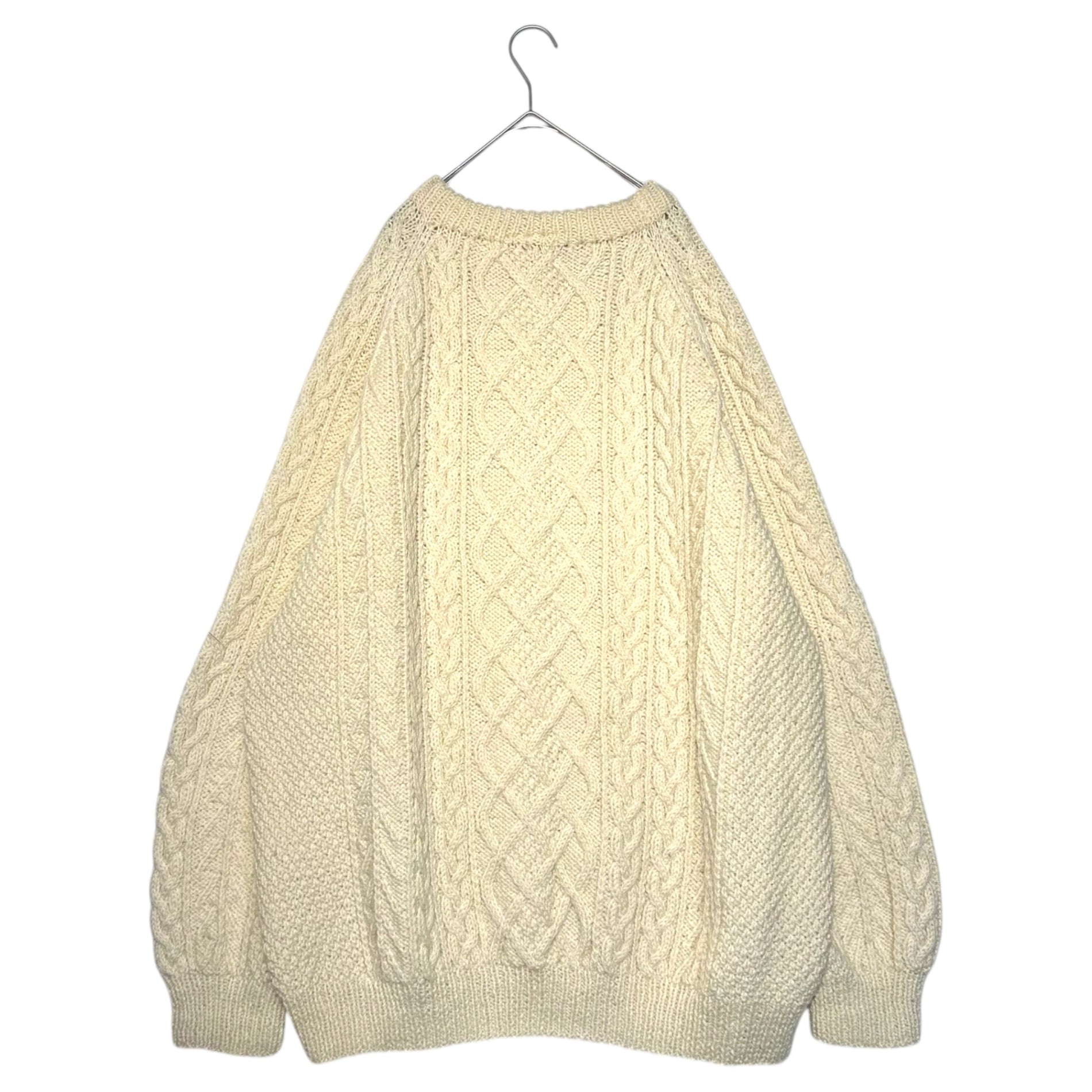 Blarney Woollen Mills(ブラ-ニー ウーレン ミルズ)  Vintage Fisherman Knit ヴィンテージ フィッシャーマン ニット XXL程度 アイボリー