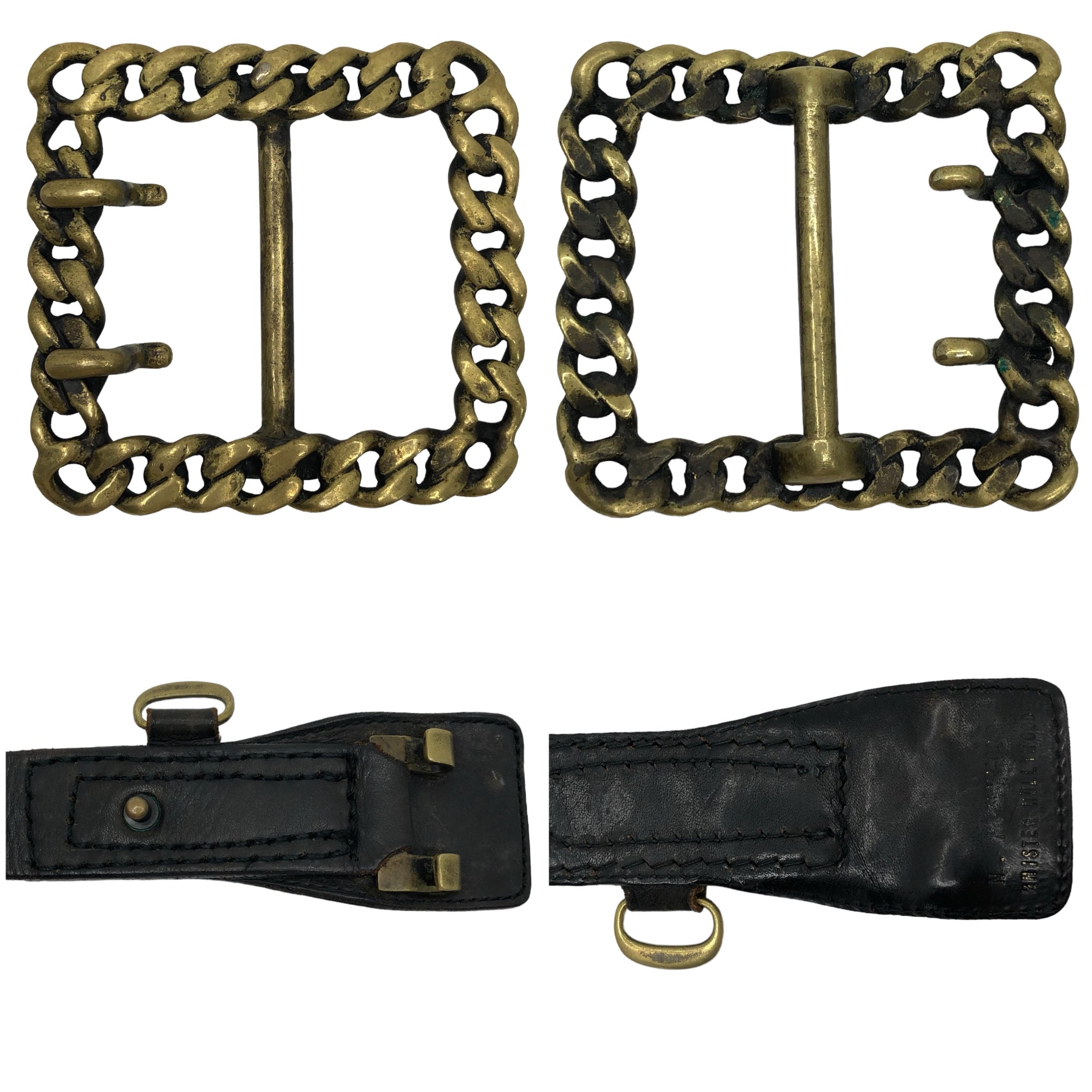 N.HOOLYWOOD(エヌハリウッド ミスターハリウッド) 04AW Kihei chain buckle medallion leather belt 喜平 チェーン バックル メダリオン レザー ベルト ブラック アーカイブ 00’s