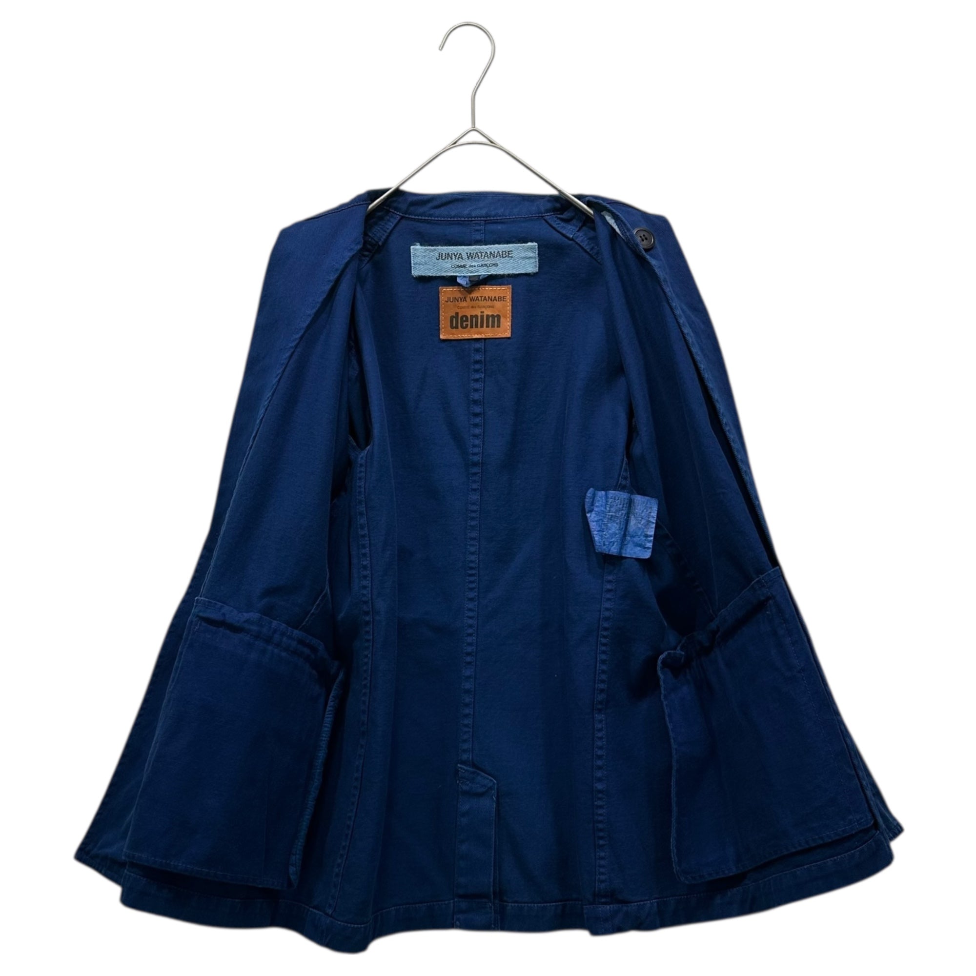 COMME des GARCONS JUNYA WATANABE(コムデギャルソンジュンヤワタナベ) 13SS Post-dyed Distressed Coverall Jacket 後染め 変形 カバーオール ジャケット JK-J201 XS ブルー AD2012