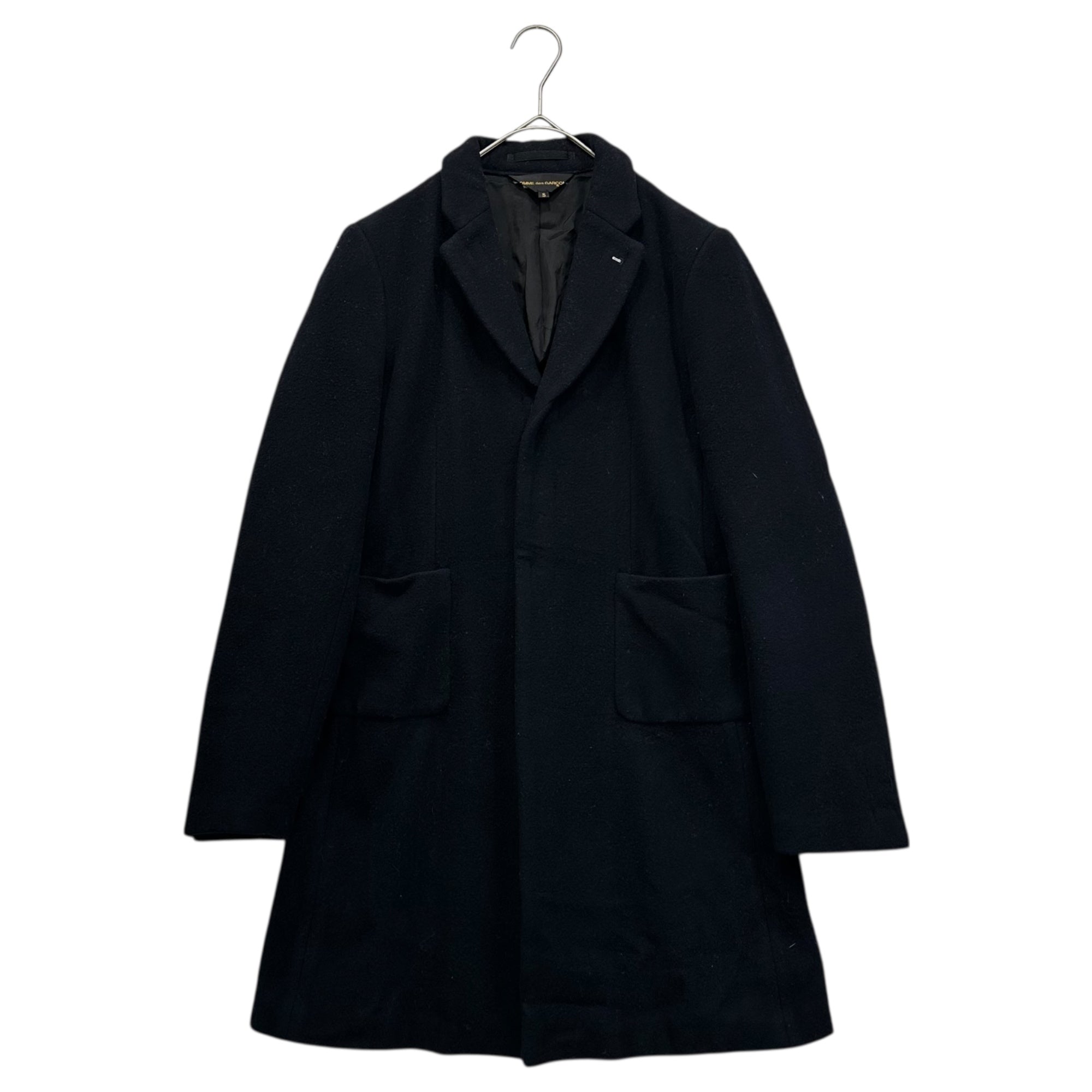 COMME des GARCONS(コムデギャルソン) 10AW Wool Nylon Hook Button Melton Jacket ウール ナイロン フックボタン メルトン ジャケット GF-J071 S ブラック AD2010