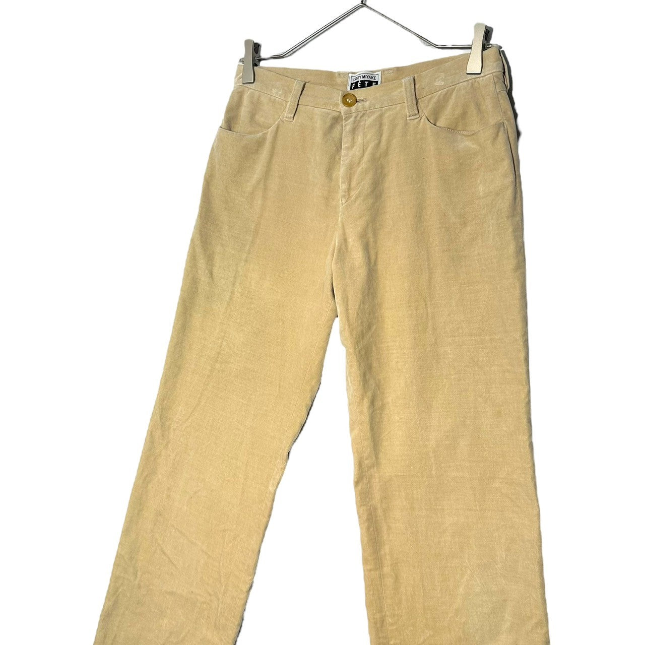 ISSEY MIYAKE FETEI(イッセイミヤケフェット) Cotton cashmere stretch skinny pants コットン カシミア ストレッチ スキニー パンツ IF74FF529 1(S程度) アイボリー
