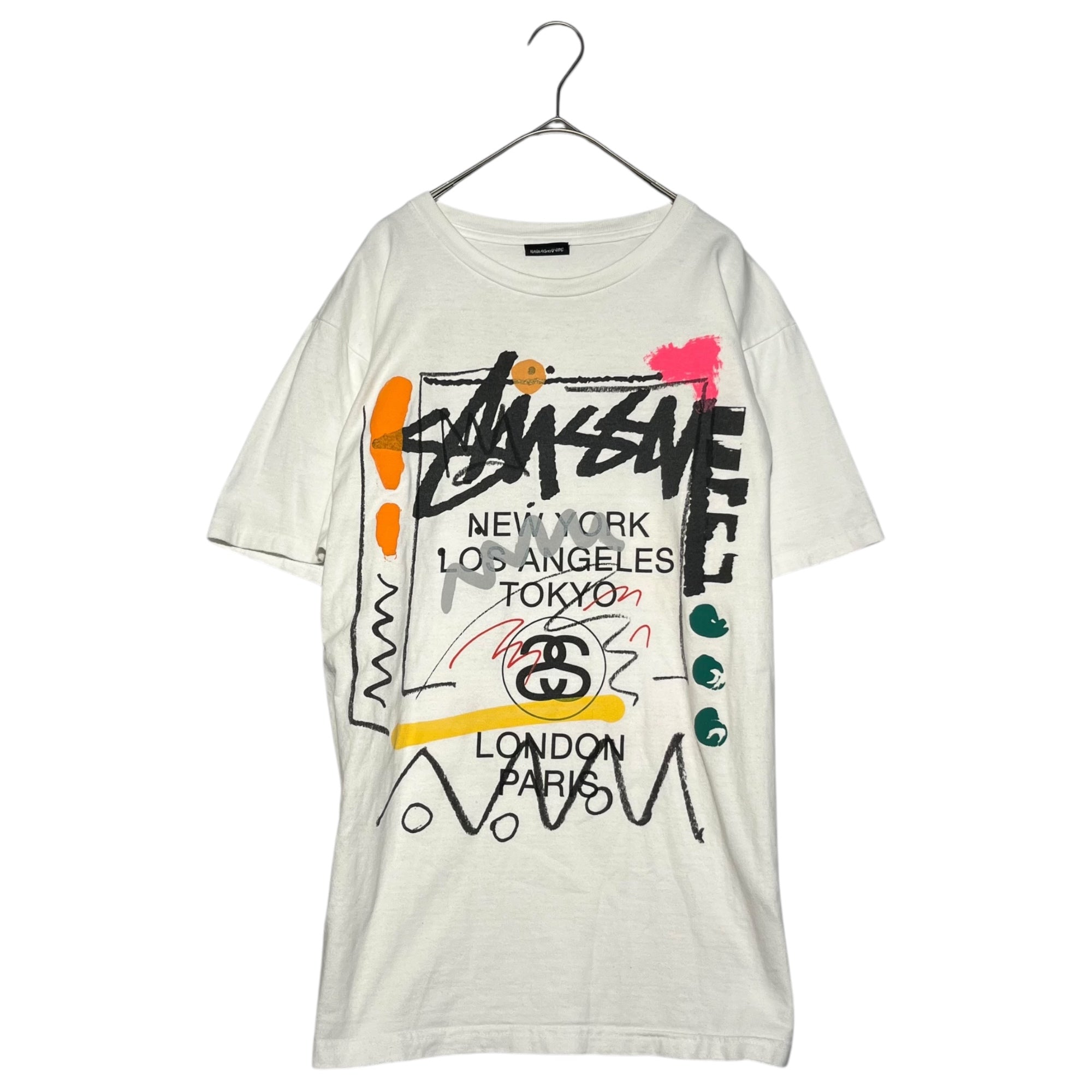 STUSSY(ステューシー) paint graffiti world tour ペンキ 落書き ワールドツアー S ホワイト