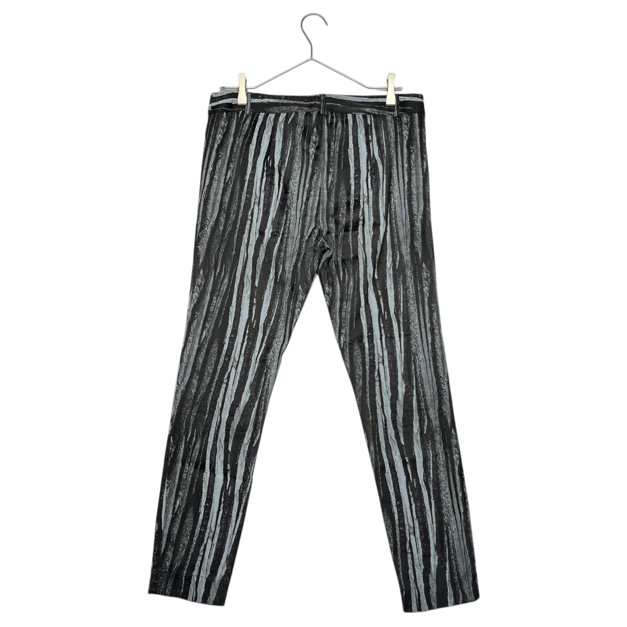 Vivienne Westwood ANGLOMANIA(ヴィヴィアンウエストウッドアングロマニア) Casoulet stripe slim satin pants カスレストライプ スリム サテン パンツ 44(XS) ブラック×ライトブルー