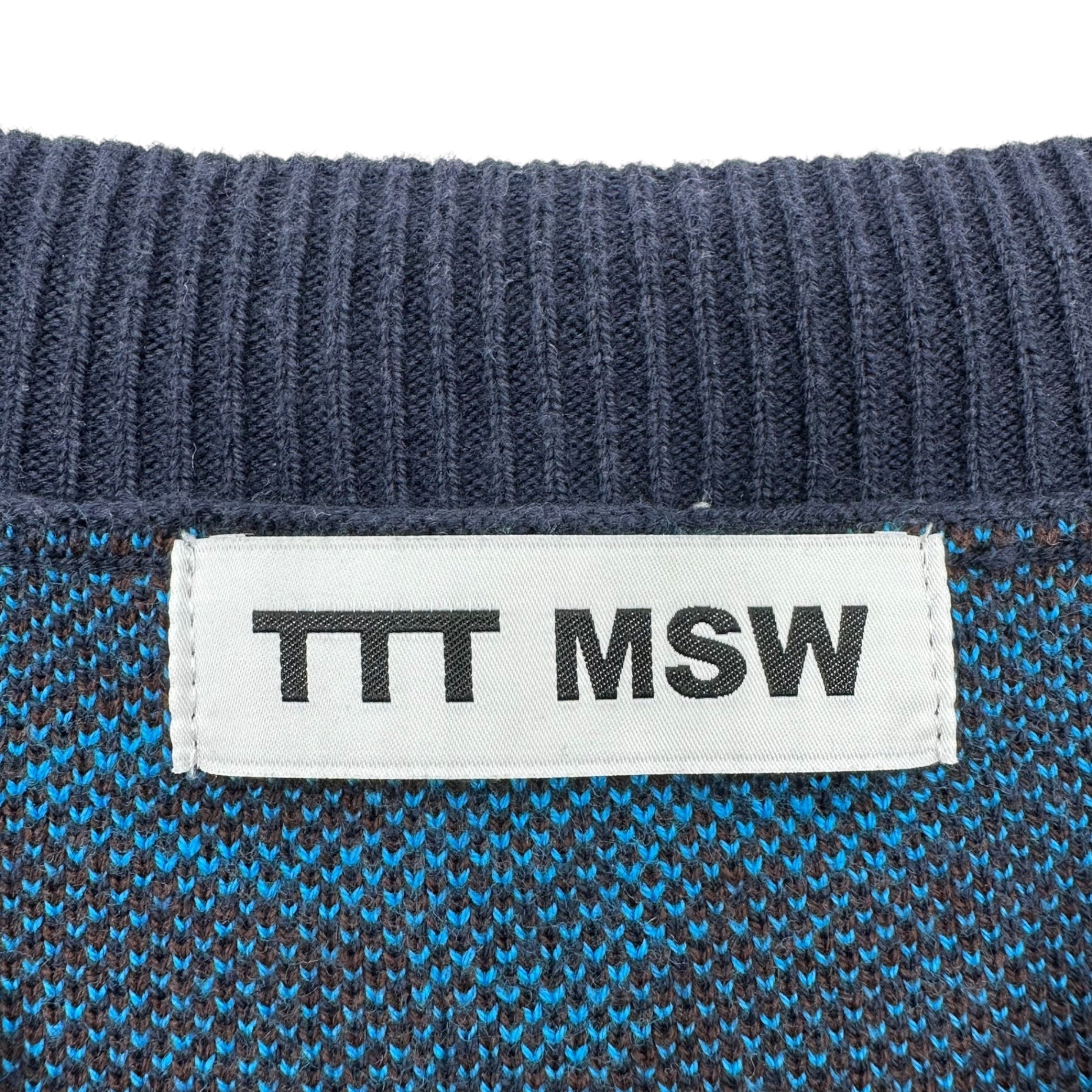 TTT MSW(ティーモダンストリートウエア) 23SS「Flower Camo Knit Vest」フラワーカモニットベスト TTT-2023SS-KT09 M ネイビー×ブラウン×ブルー