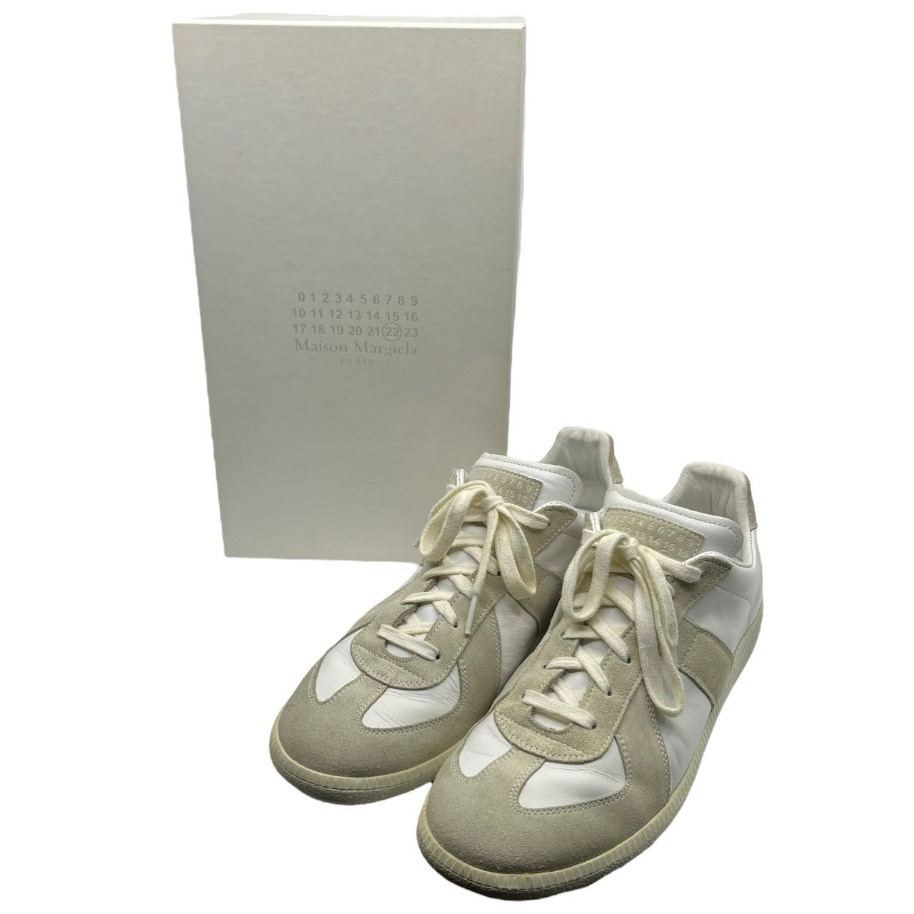 MAISON MARGIELA(メゾンマルジェラ) Replica German Trainer レプリカ ジャーマン トレーナー S57WS0236 41(26cm程度) ホワイト×グレー スニーカー