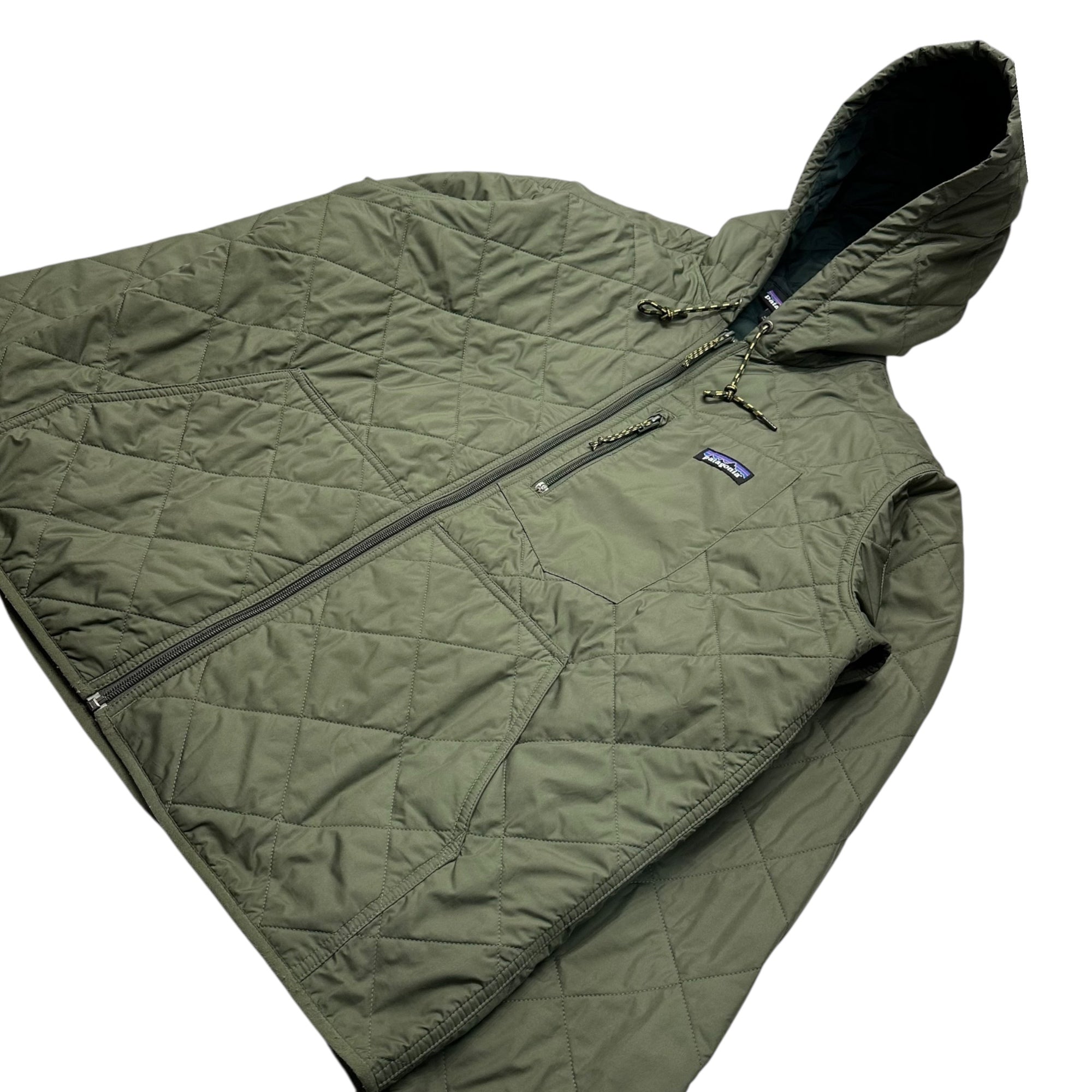 Patagonia(パタゴニア) DIAMOND QUILTED BOMBER HOODY  ダイアモンドキルト ボマージャケット フーディー 27610 L カーキ マウンテンパーカー