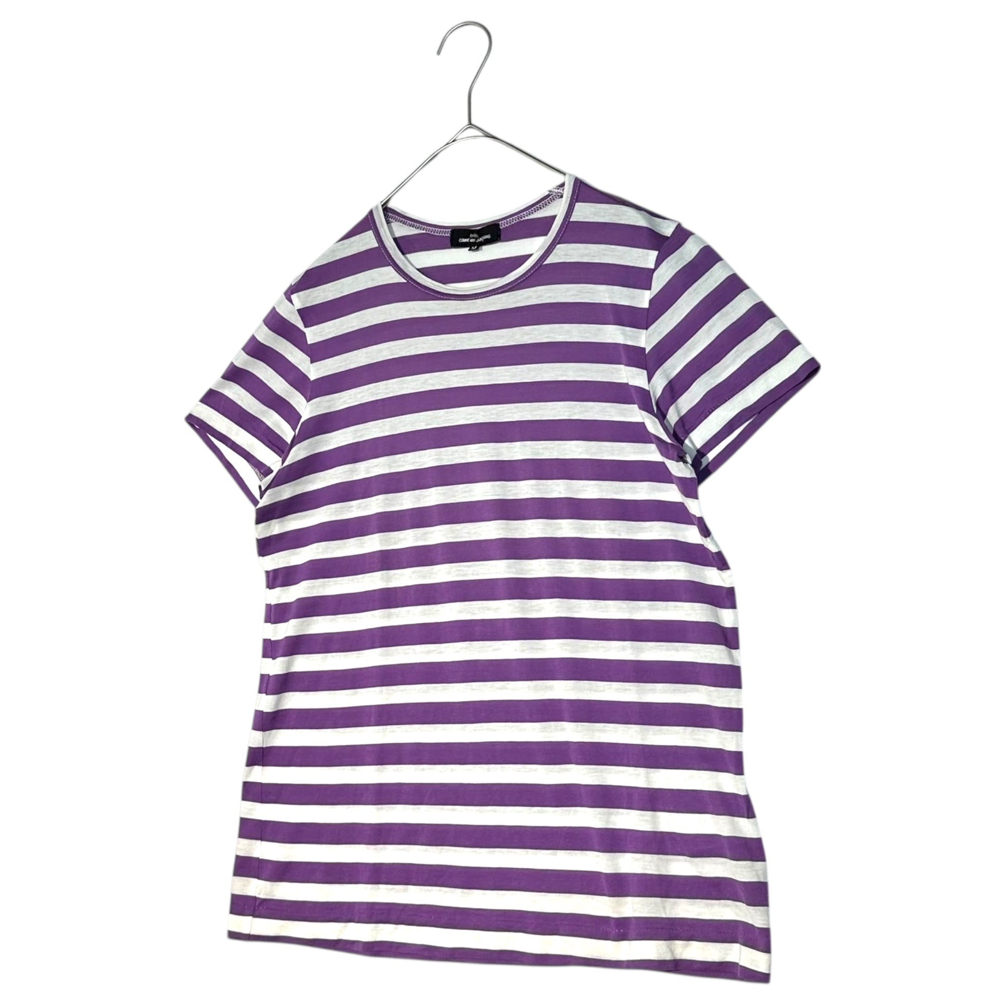 tricot COMME des GARCONS(トリココムデギャルソン) 10SS Border Crew Neck T-Shirt ボーダー クルーネック Tシャツ TE-T018 M ホワイト×パープル AD2009