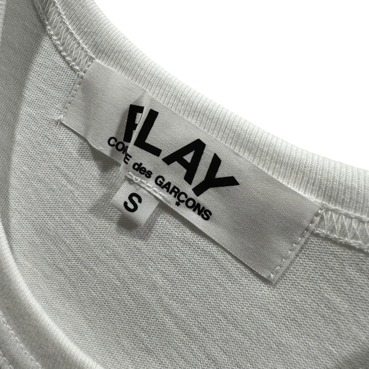 PLAY COMME des GARCONS(プレイコムデギャルソン) Rhinestone heart print T-shirt ライトストーン ハート プリント Tシャツ AT-T001 S ホワイト AD2007