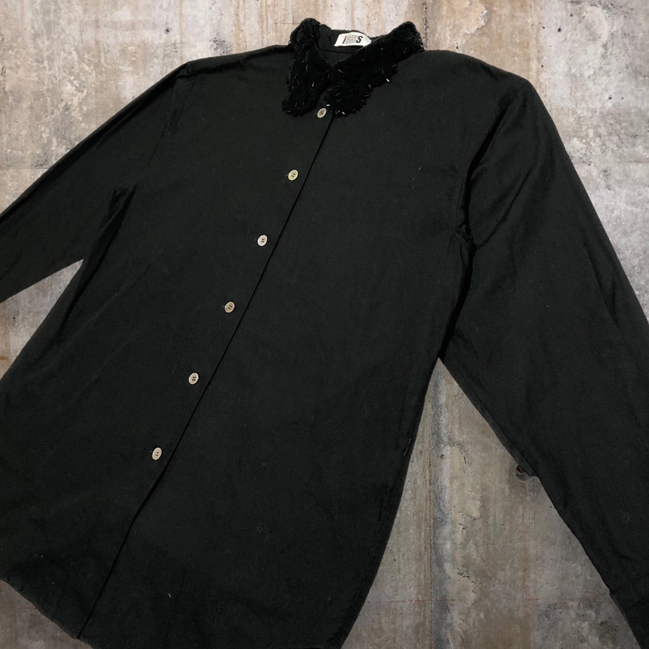 i.s. ISSEY MIYAKE(アイエス イッセイミヤケ) 90’s ビジューカラーワイドシャツ IS24-FJ001 M ブラック