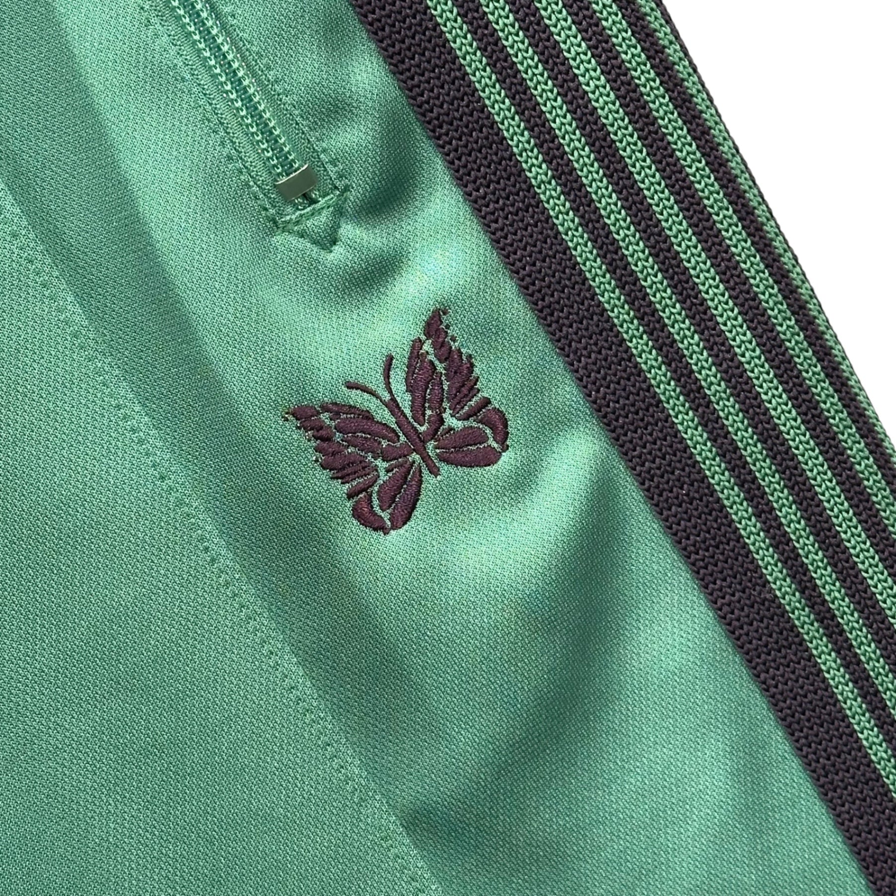NEEDLES(ニードルズ) 23SS Narrow Track Pant [POLY SMOOTH] – EMERALD ナロー トラック パンツ MR287 M グリーン×パープル ジャージ