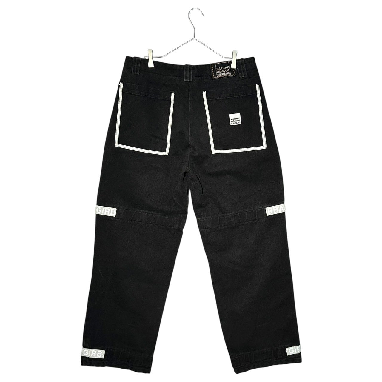 MARITHE FRANCOIS GIRBAUD(マリテフランソワジルボー) 90's~00's Shuttle Cargo Baggy Wide Pants シャトル カーゴ バギー ワイド パンツ 36 ブラック×ホワイト ヴィンテージ B-BOY Y2K