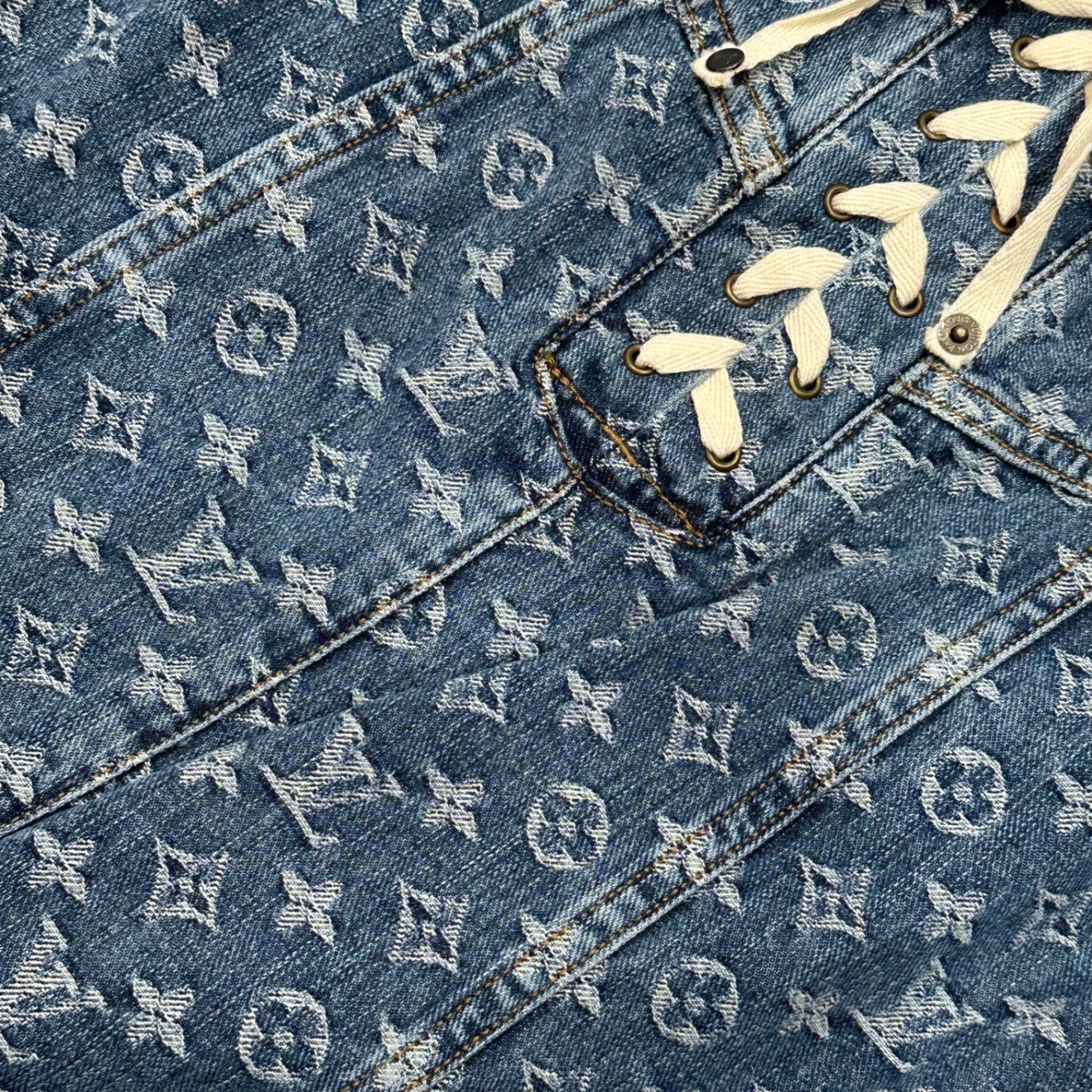 LOUIS VUITTON(ルイヴィトン) Monogram Denim Mermaid Skirt モノグラム デニム マーメード スカート RW072W WLSK02CF7 36 インディゴ ボタン