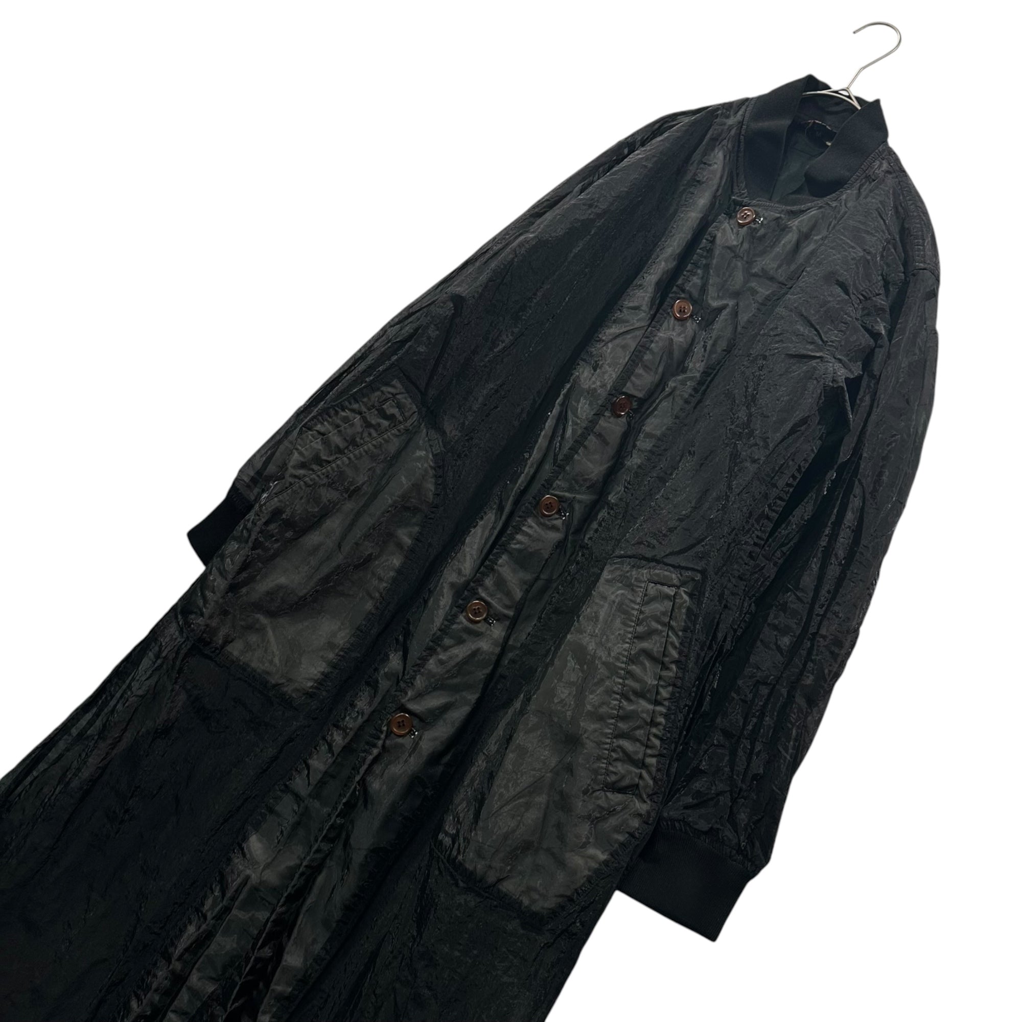 BLACK COMME des GARCONS(ブラックコムデギャルソン) 2020AW See-Through Long Coat シースルー ロング コート 1F-C002 M ブラック AD2020