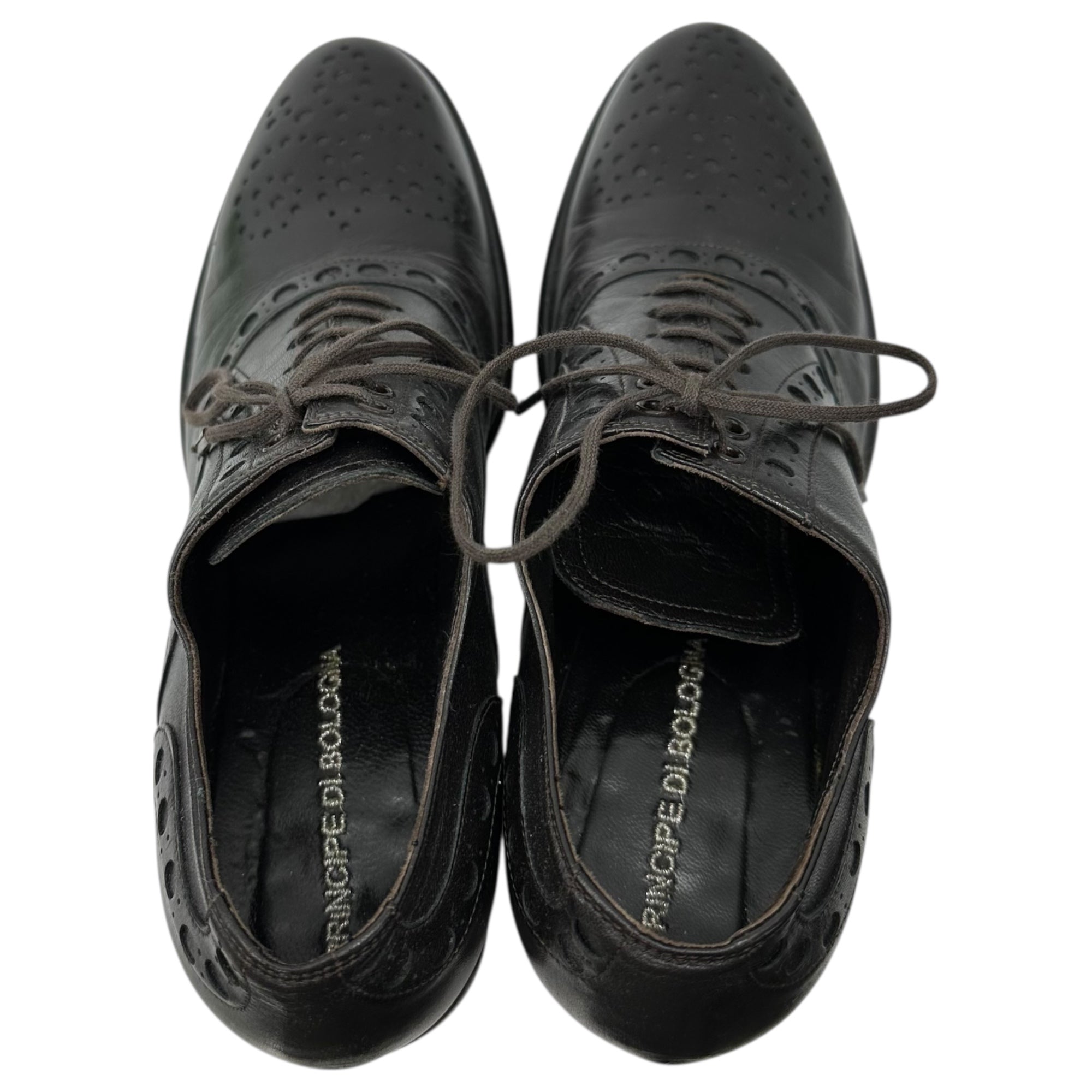 PRINCIPE DI BOLOGNA(プリンチペ ディ ボロー二ャ) Toe tip heel leather shoes トゥチップ ヒール レザーシューズ 37(23.5cm程度) ブラウン アッシュペーフランス取扱