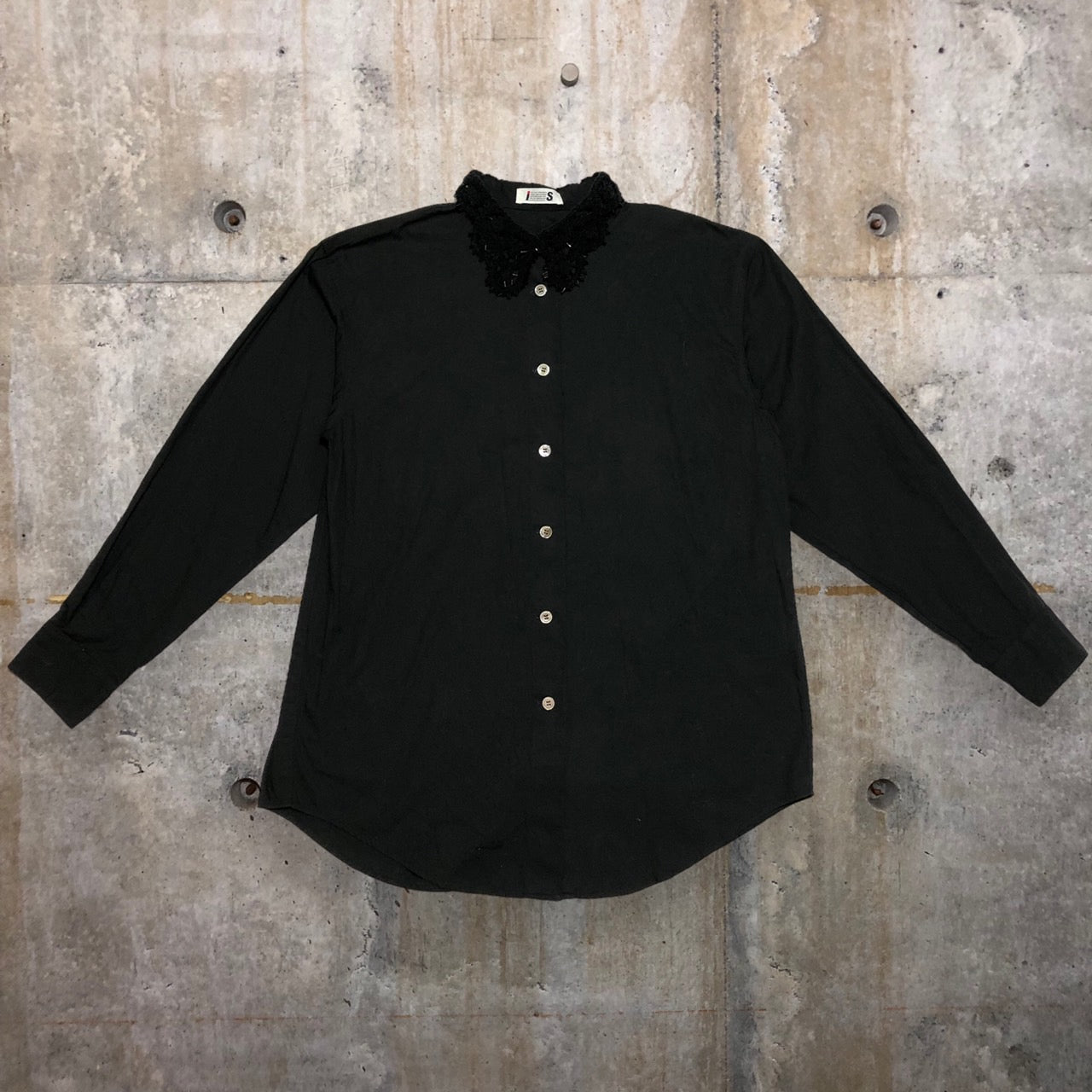i.s. ISSEY MIYAKE(アイエス イッセイミヤケ) 90’s ビジューカラーワイドシャツ IS24-FJ001 M ブラック