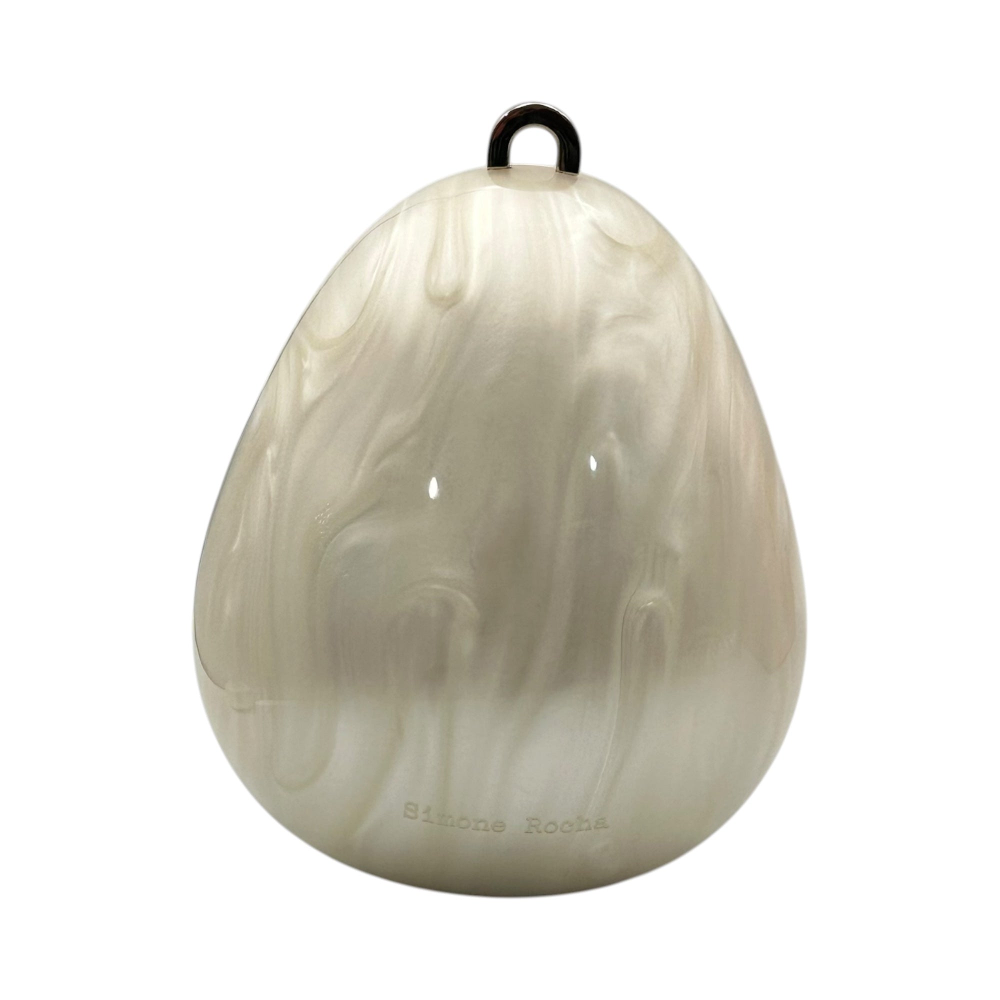 Simone Rocha(シモーンロシャ) MICRO EGG BAG W/ PEARL CROSSBODY マイクロ エッグ バッグ BAG110B ホワイト パール ショルダー