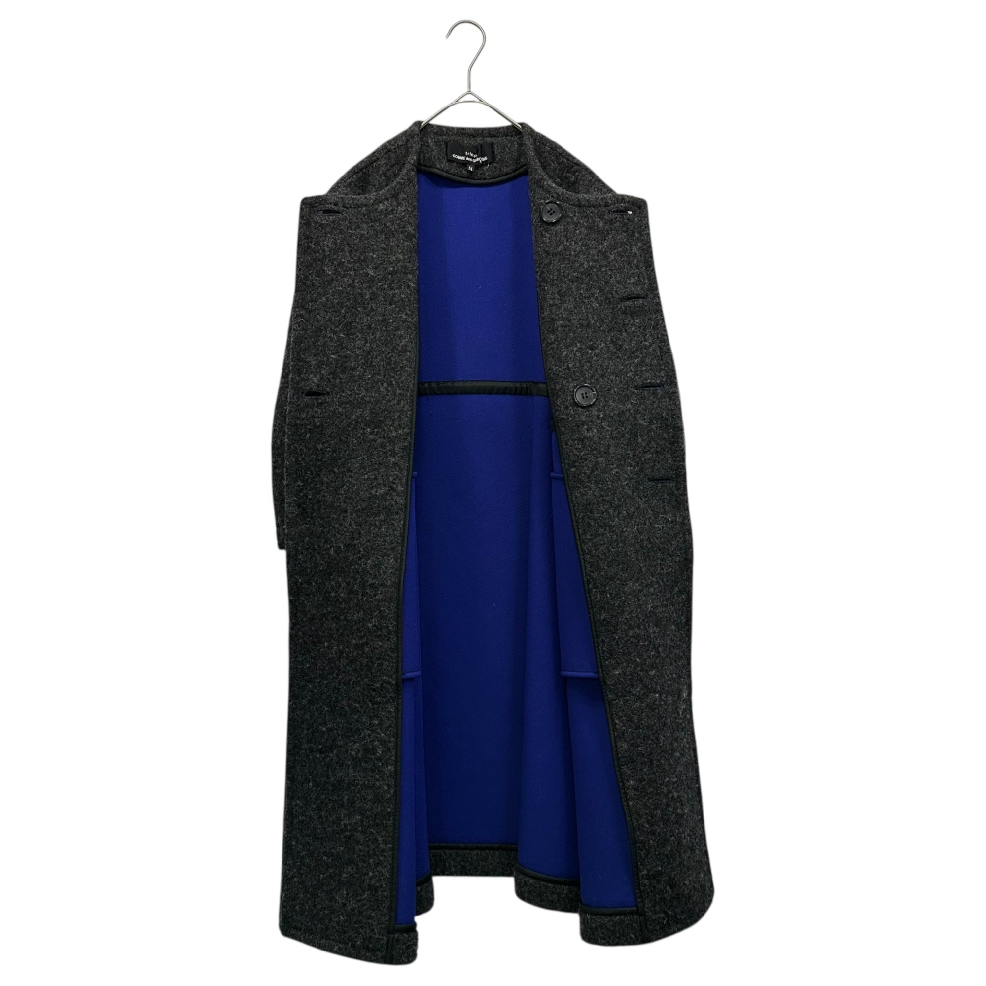 tricot COMME des GARCONS(トリココムデギャルソン) 14AW Brushed Wool Collarless Coat 起毛 ウール ノーカラー コート TN-C011 M グレー AD2014
