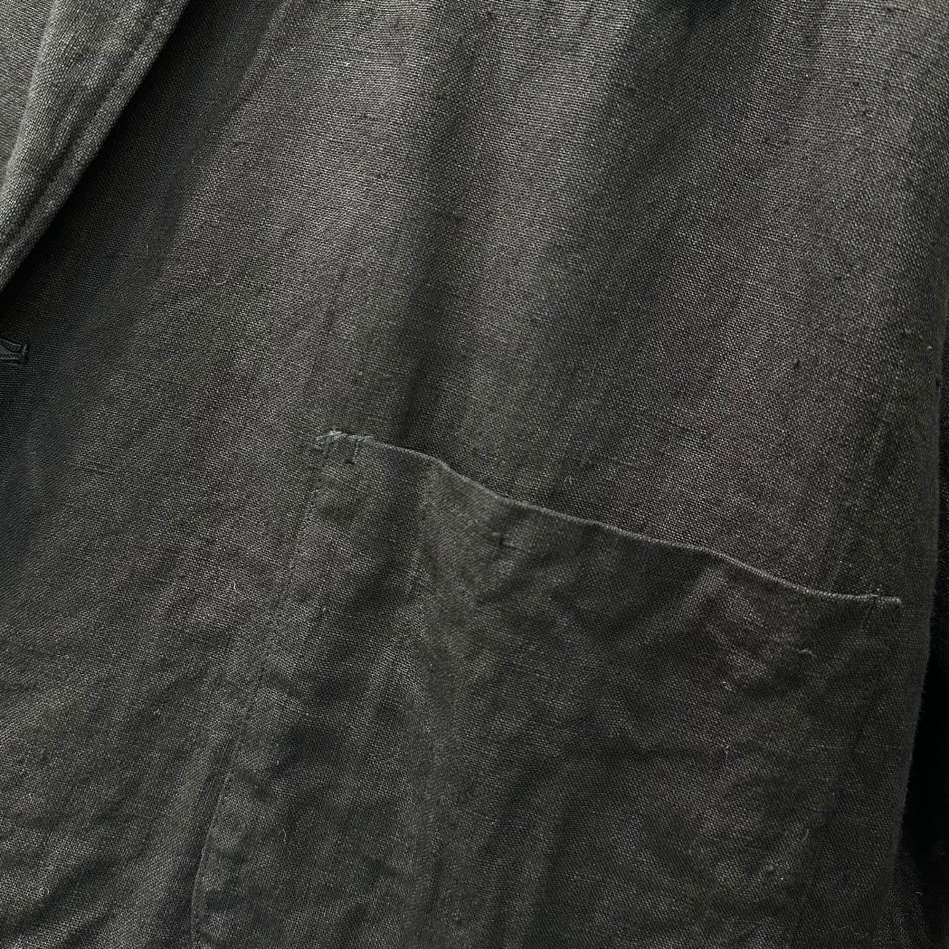 COMME des GARCONS(コムデギャルソン) 70's~80's Power Shoulder Linen 1B Tailored Jacket パワーショルダー リネン 1B テーラード ジャケット 表記無(M程度) ブラック 70年代～80年代 ヴィンテージ アーカイブ