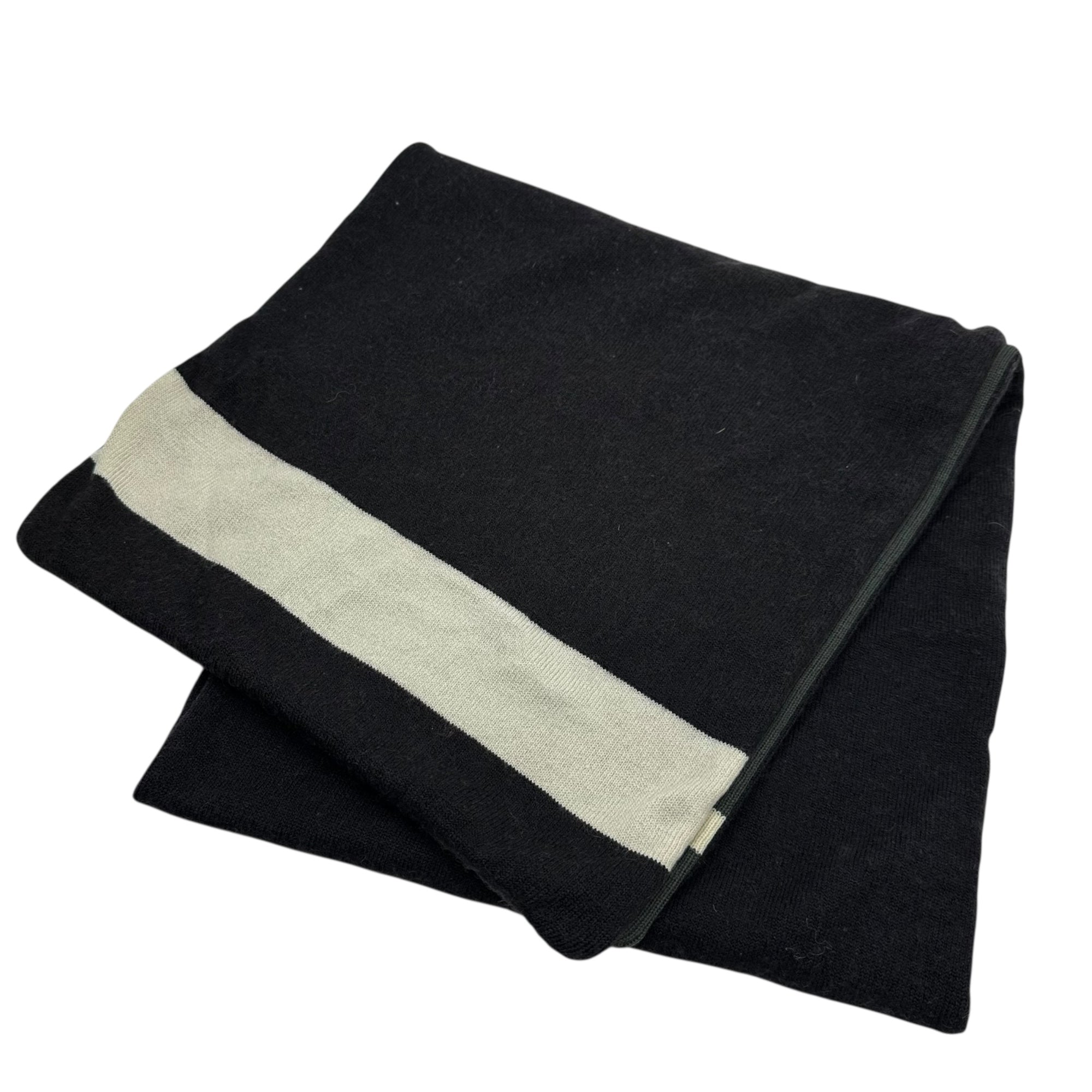 PRADA SPORT(プラダスポーツ) Old Line muffler オールド ライン マフラー ブラック×グレー×ホワイト