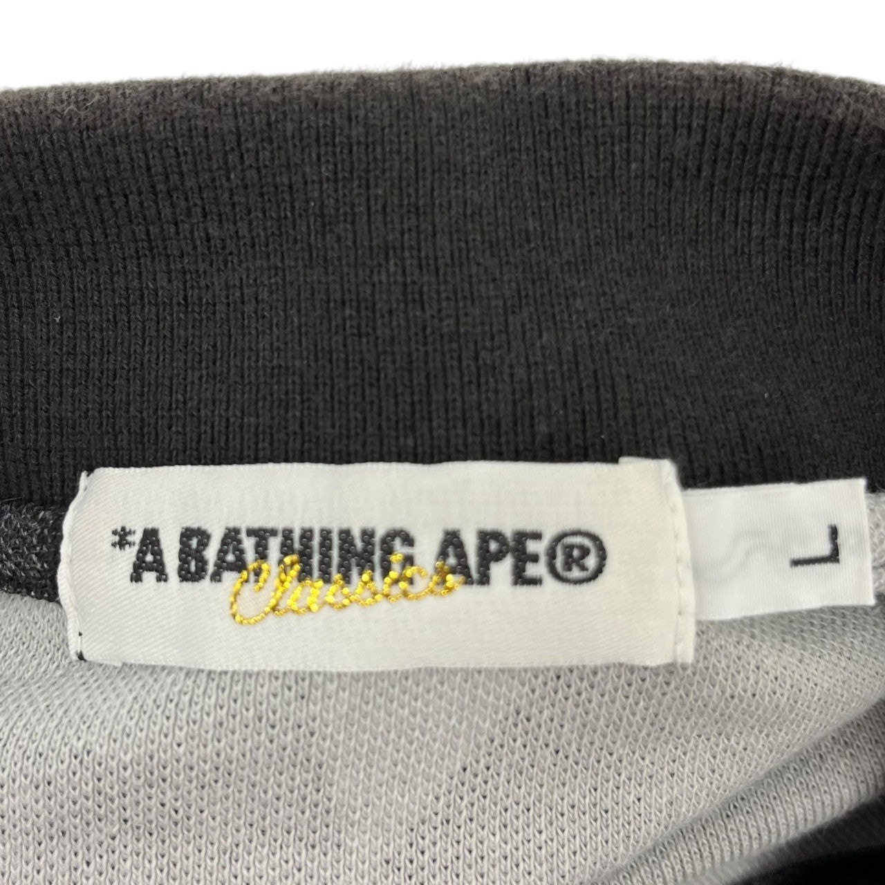 A BATHING APE(アベイシングエイプ) 00's BAPE STA one point logo polo shirt ベイプ スタ ワンポイント ロゴ ポロシャツ ブラック×グレー L ブラック×グレー