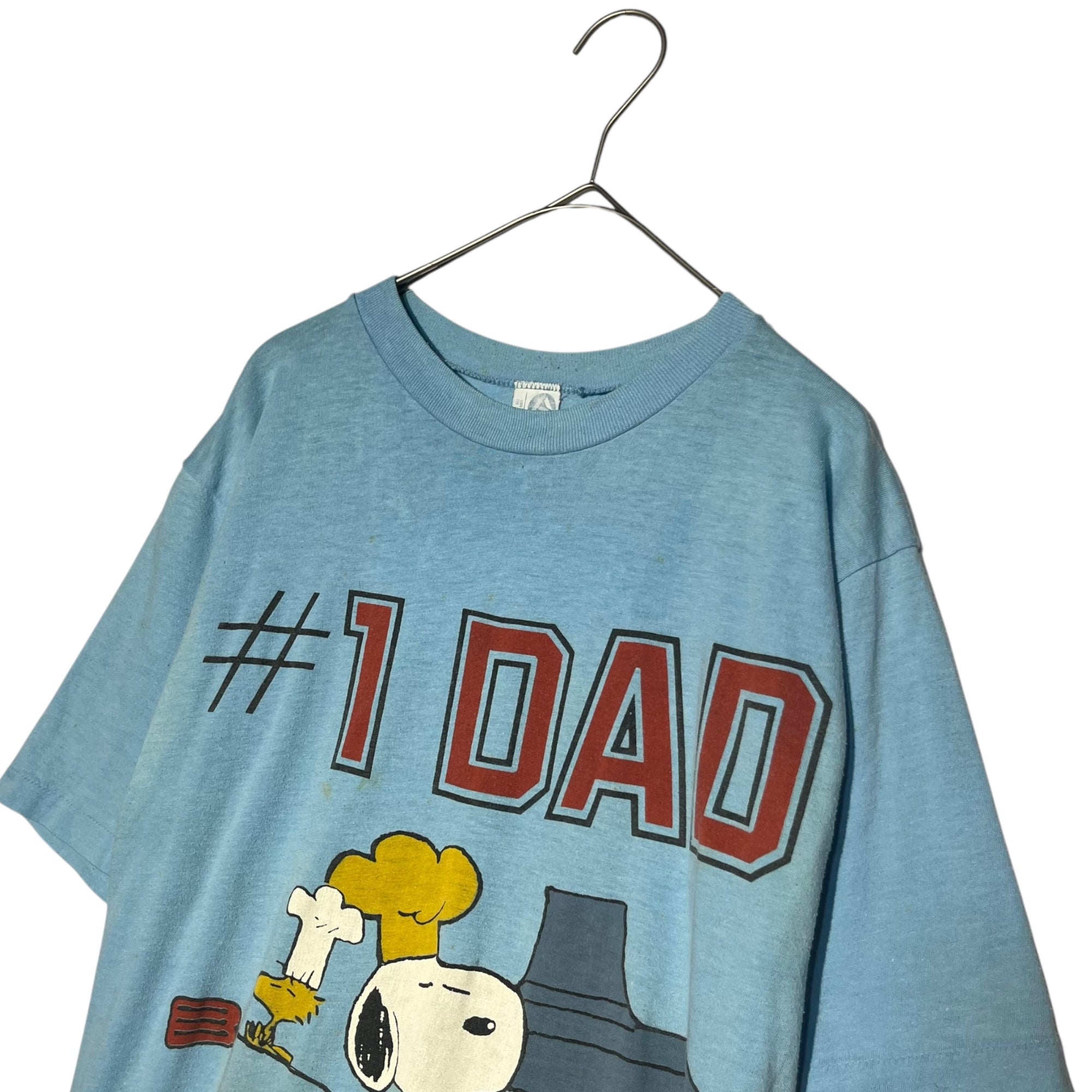 VINTAGE(ヴィンテージ) 70's 1971 SNOOPY #1DAD T-SHIR スヌーピー Tシャツ 70年代 L ライトブルー ARTEXボディ