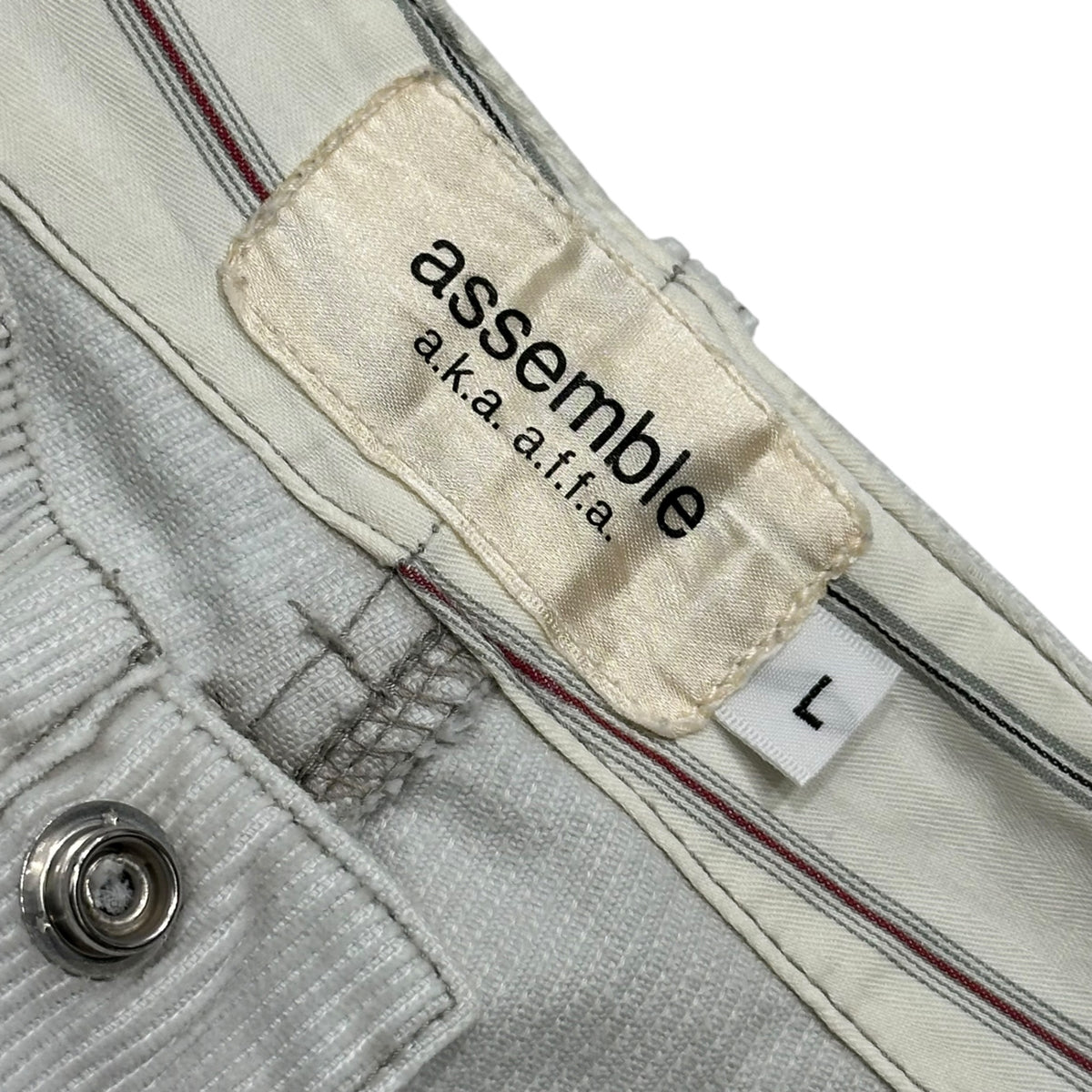 assemble a.k.a AFFA(アッセンブルエーケーエーエーエフエフエー) Corduroy Bondage Pants コーデュロイ ボンテージ パンツ AFH4501-1 L ライトグレー
