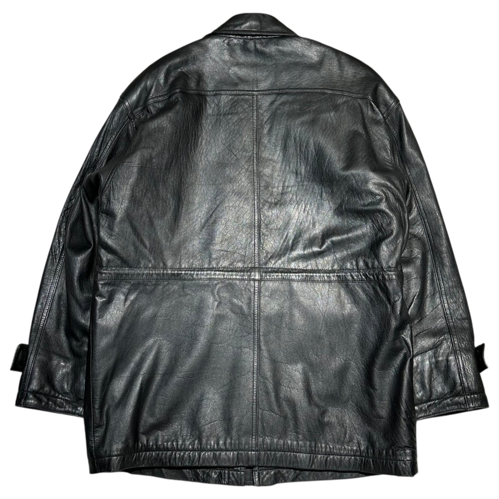 POLO CLUB(ポロクラブ) 80's~90's Vintage Long Leather Jacket  ヴィンテージ ロング レザー ジャケット  M ブラック コート