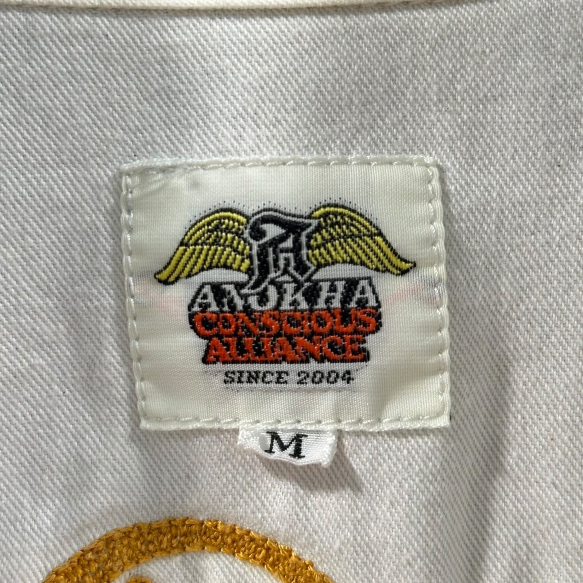 ANOKHA(アノーカ) 00's Let It Ride Embroidered L/S Shirt レットイットライド 刺繍 長袖 シャツ M インディゴ×イエロー