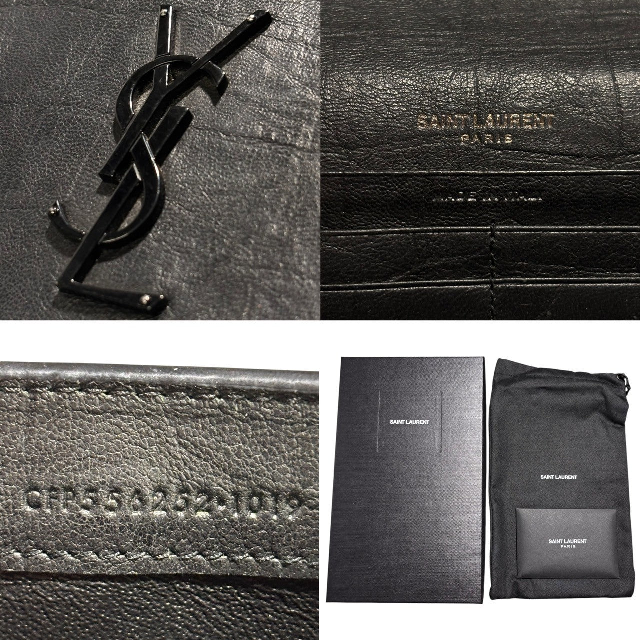SAINT LAURENT(サンローラン) Monogram large flap wallet モノグラム ラージ フラップ ウォレット CFR556252 ブラック 財布 長財布 レザー ロゴ 箱付