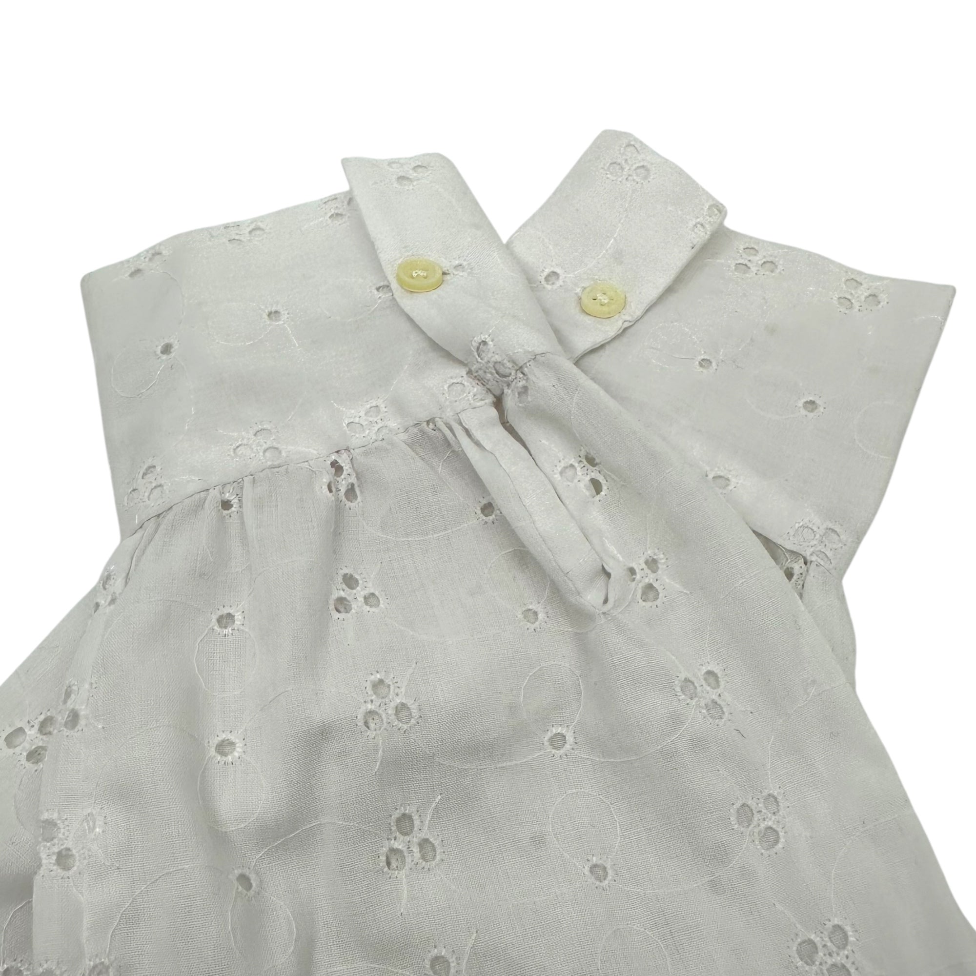 Euro Vintage(ヨーロッパヴィンテージ) Continuer_70's~ scalloped lace cotton blouse/スカラップレースコットンブラウス 表記なし(Lサイズ程度) ホワイト