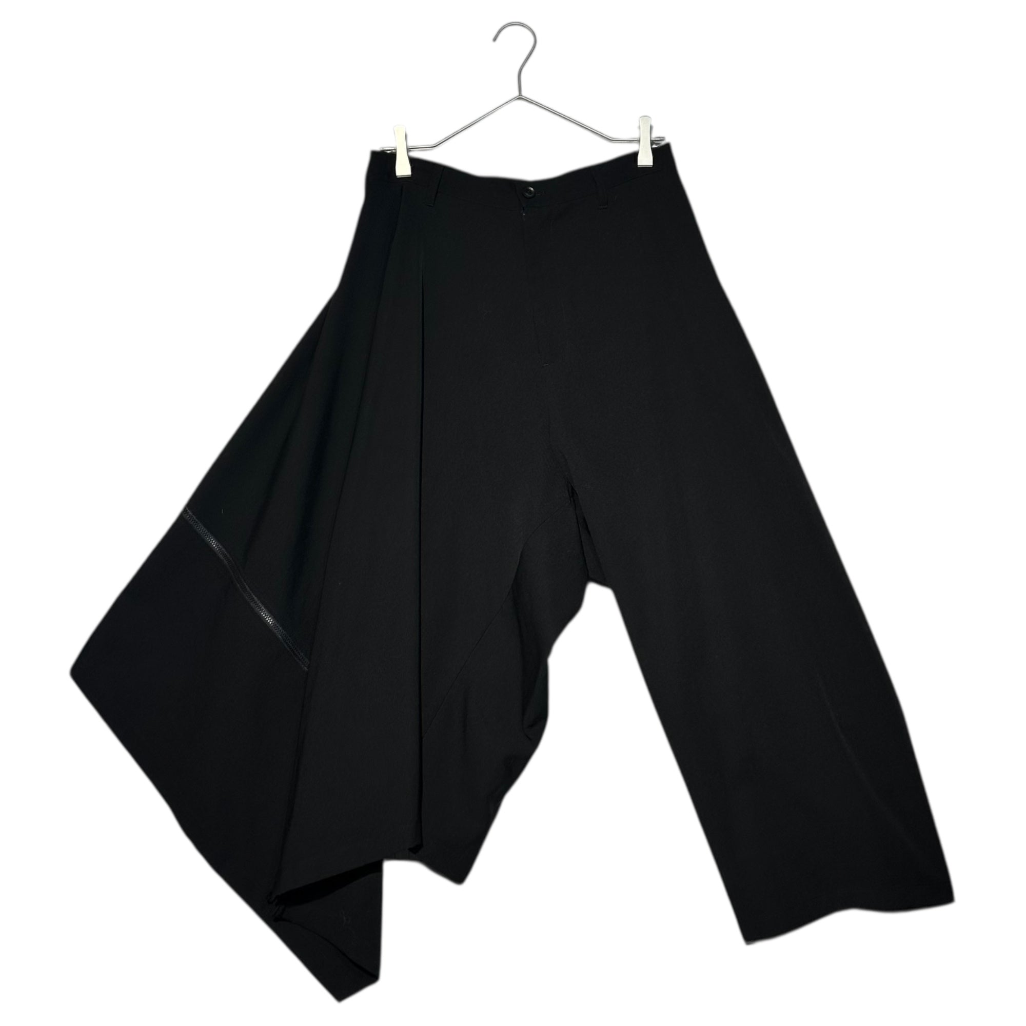 B YOHJI YAMAMOTO(ビー ヨウジヤマモト) Zip Design Asymmetrical Shorts ジップデザイン アシンメトリー ハーフパンツ NV-P58-100 2(M程度) ブラック