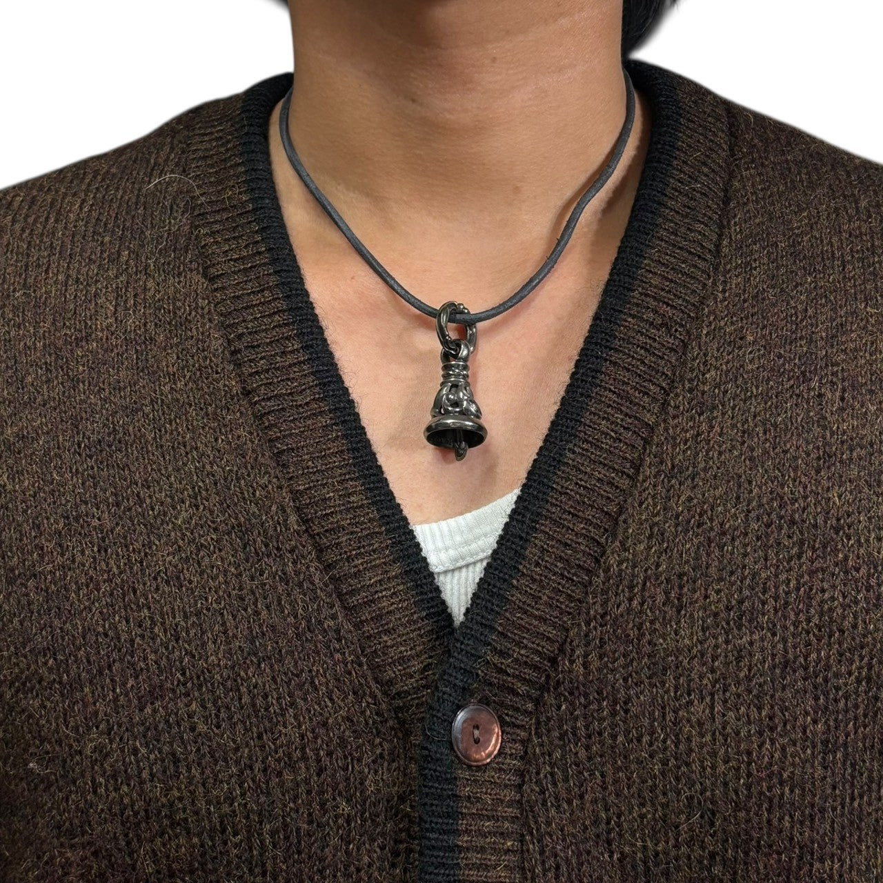 LONE ONES(ロンワンズ) 10th anniversary Blackout Edition  Crane Bell Pendant Top Leather Choker Set 10周年記念 クレーンベル ペンダントトップ レザー チョーカー シルバー