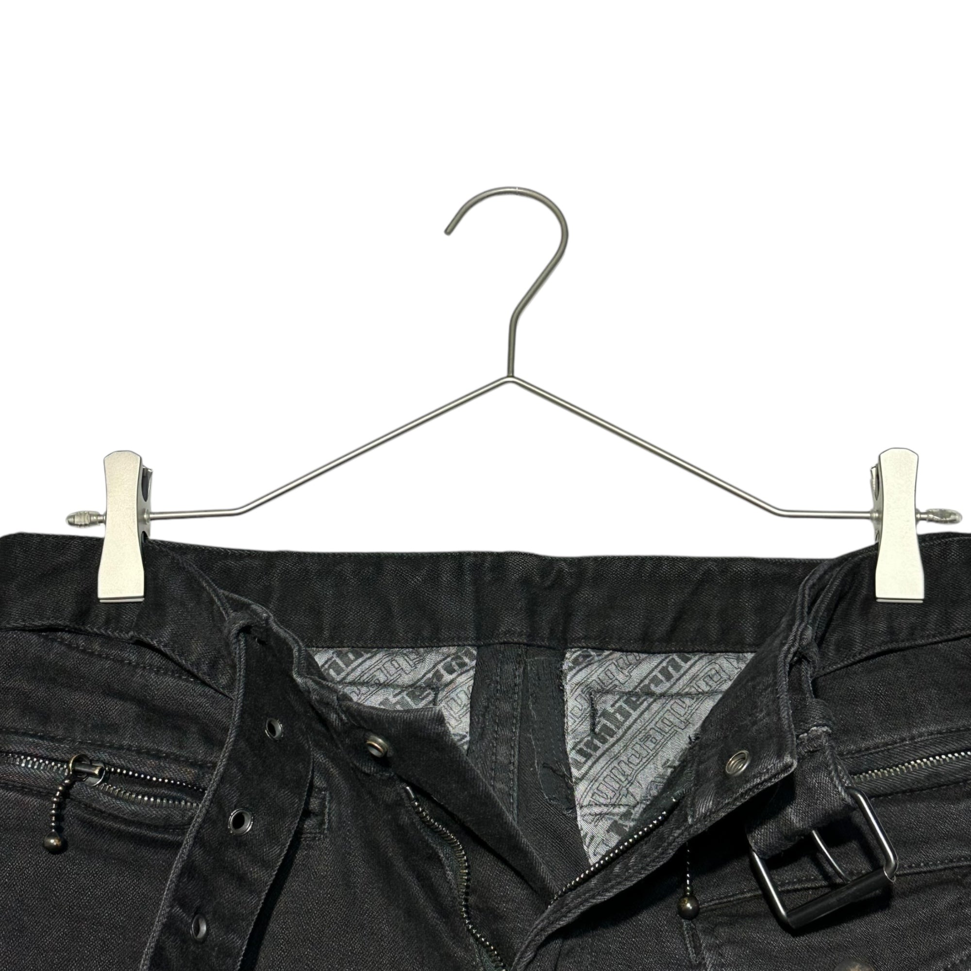 ナンバーナイン　05ss　ナイトクローラー期ラメストール　赤×黒 NUMBER (N)INE(ナンバーナイン) 05SS NIGHT CRAWLER Period Belted Hem