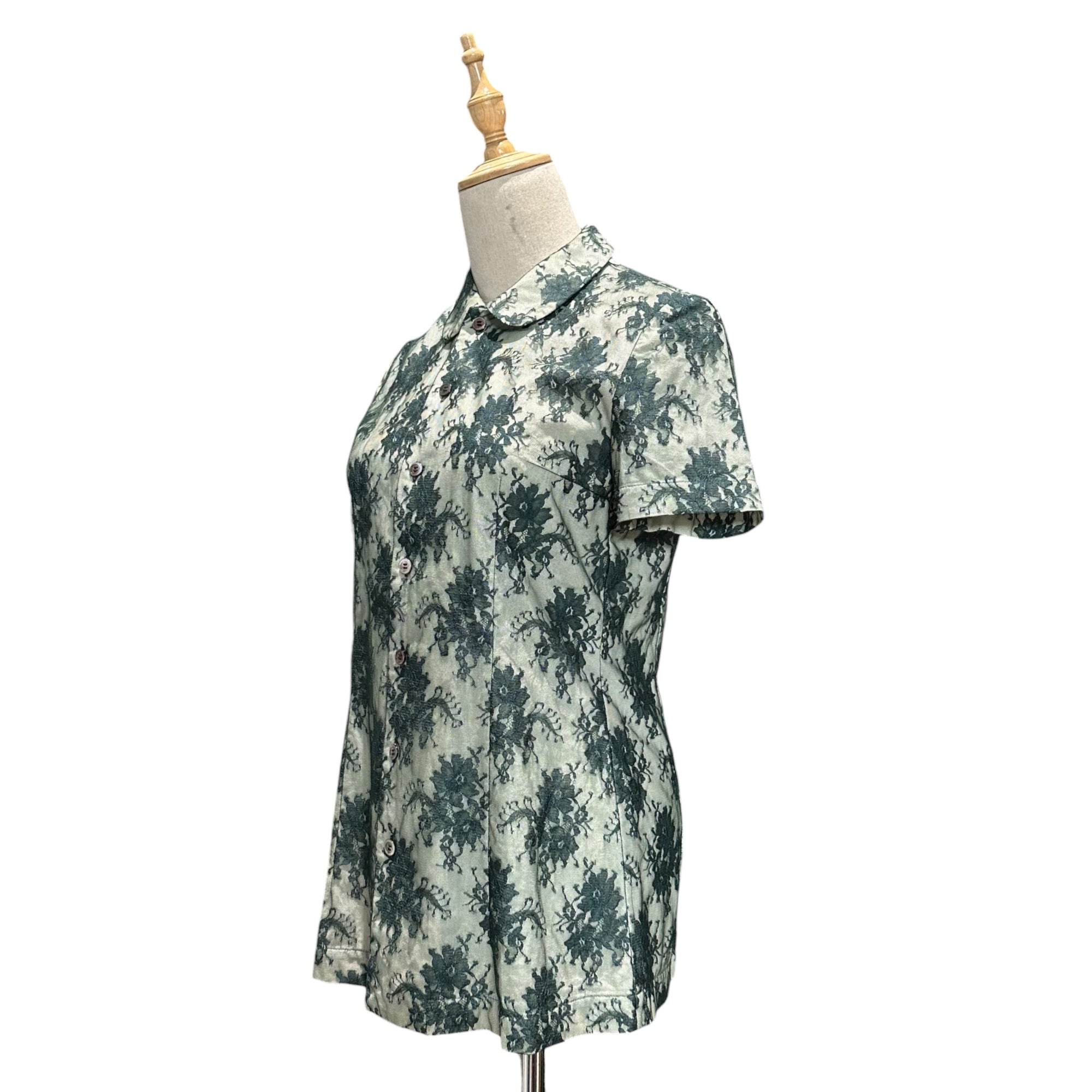 tricot COMME des GARCONS / トリココムデギャルソン | コットン 丸襟 ピンタック シャツ | グレー | レディース トリココムデギャルソンtricot COMME des GARCONS 製品洗いピンタック
